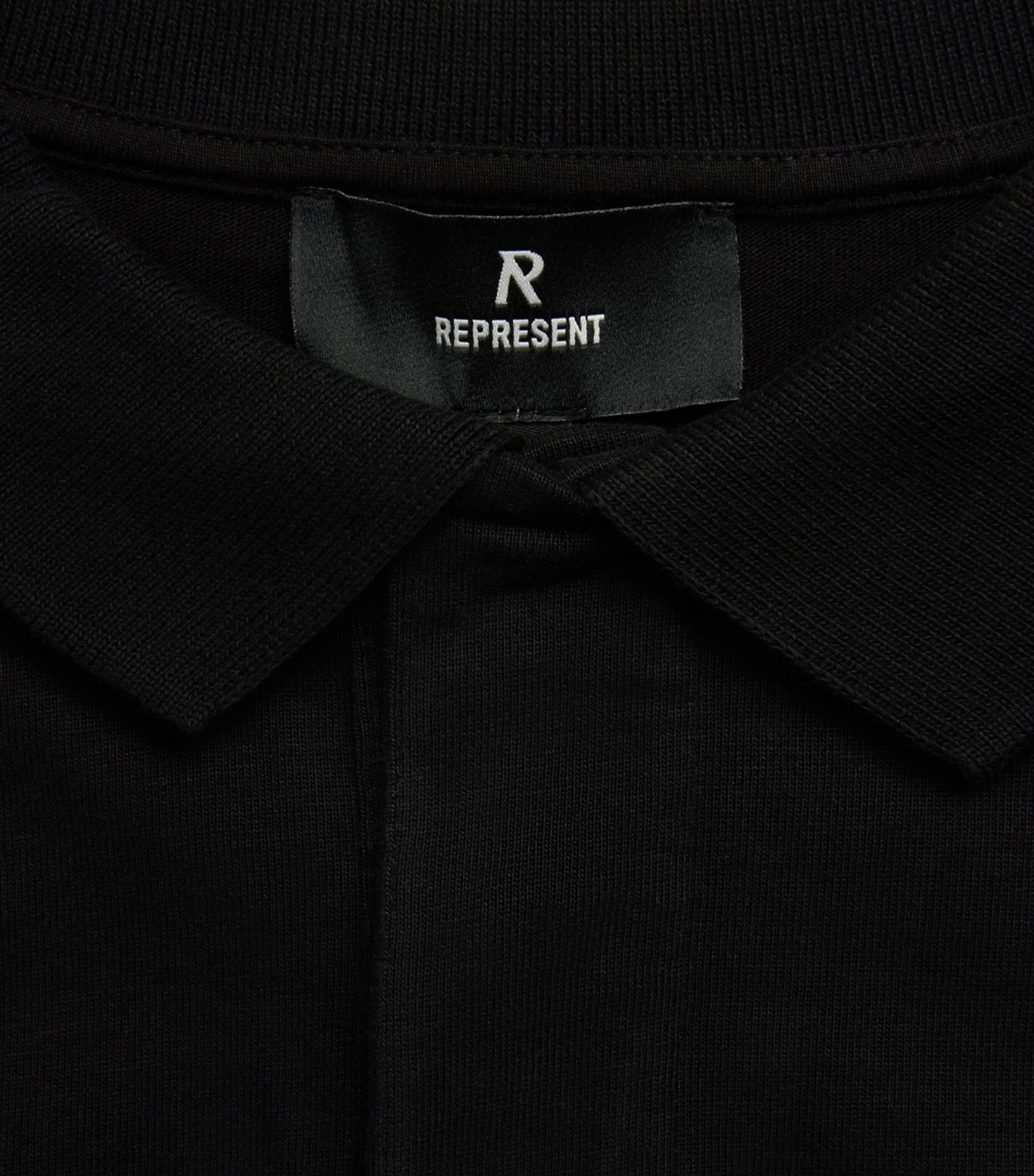 Represent Mens Cotton Owners Club Rugby Shirt Jet Black Image 6