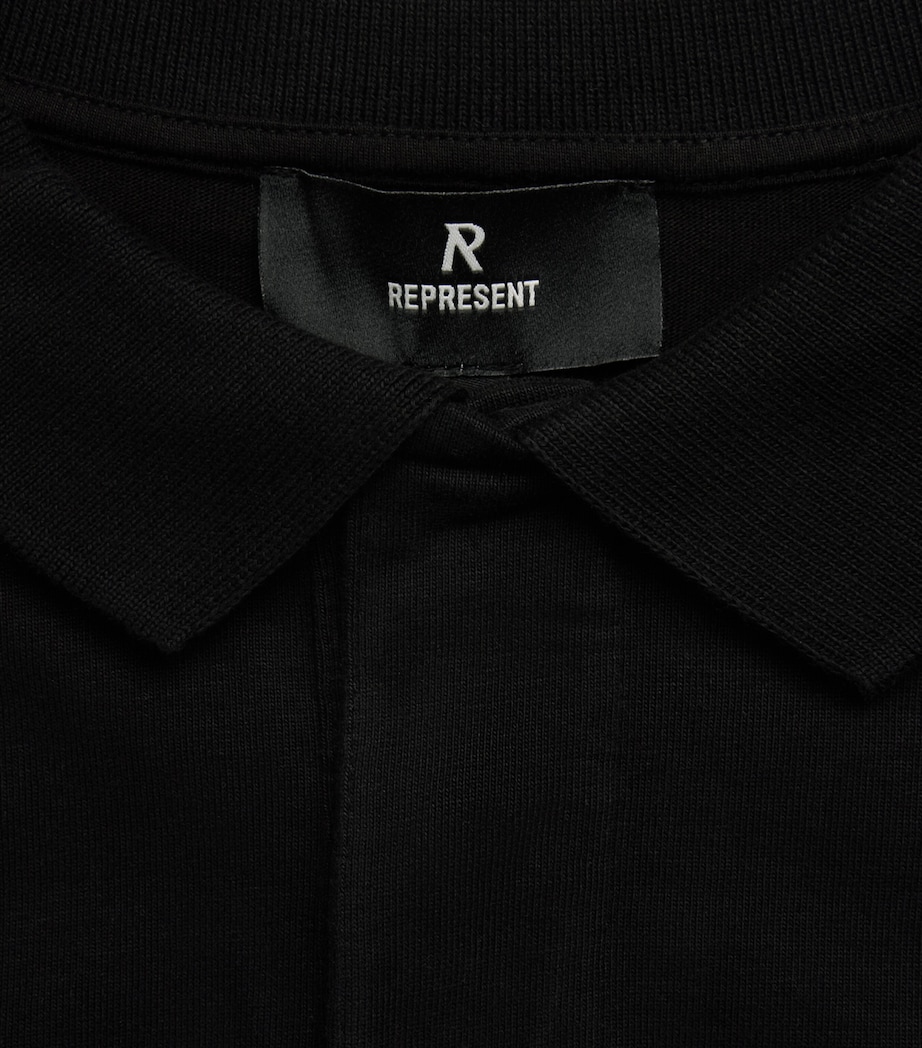 Represent Mens Cotton Owners Club Rugby Shirt Jet Black Image 6