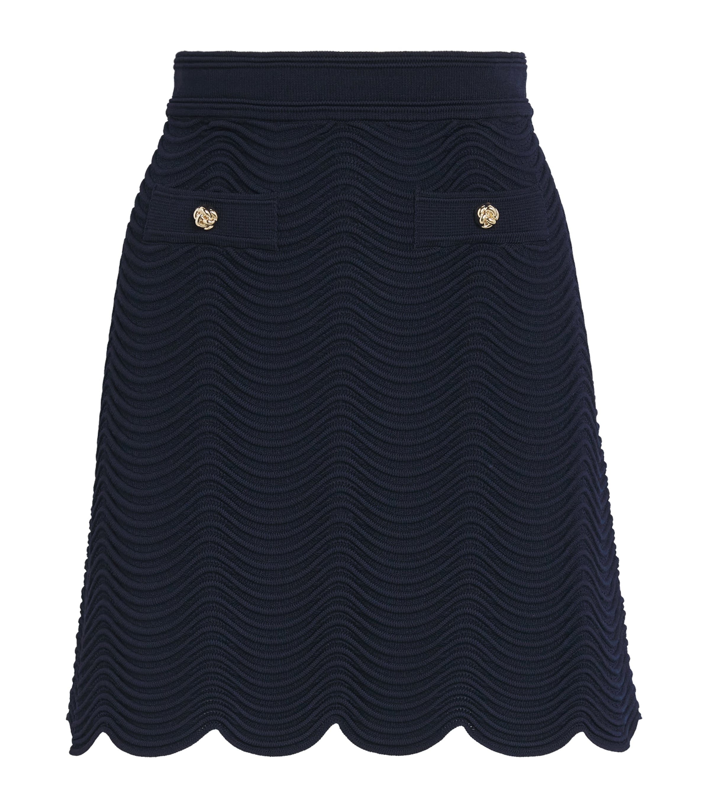 Sandro Paris Womens Knitted Mini Skirt Navy Blue Image 1