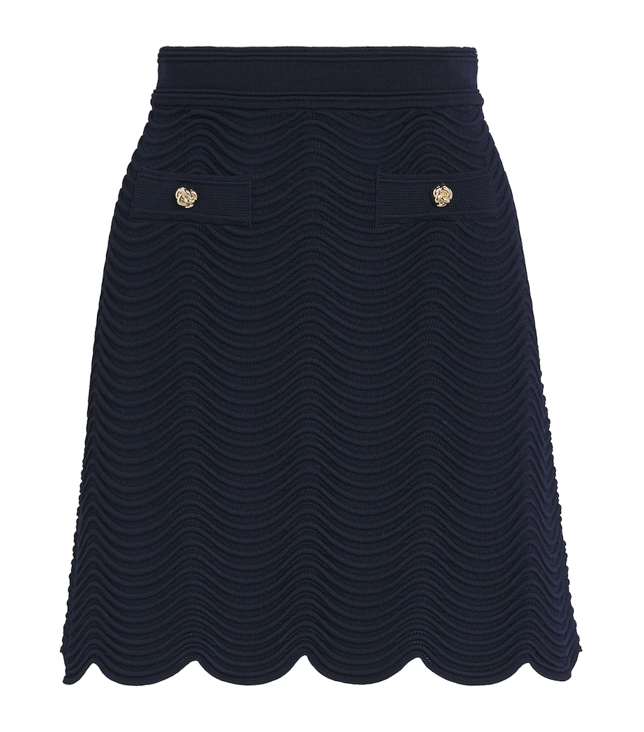 Sandro Paris Womens Knitted Mini Skirt Navy Blue Image 1