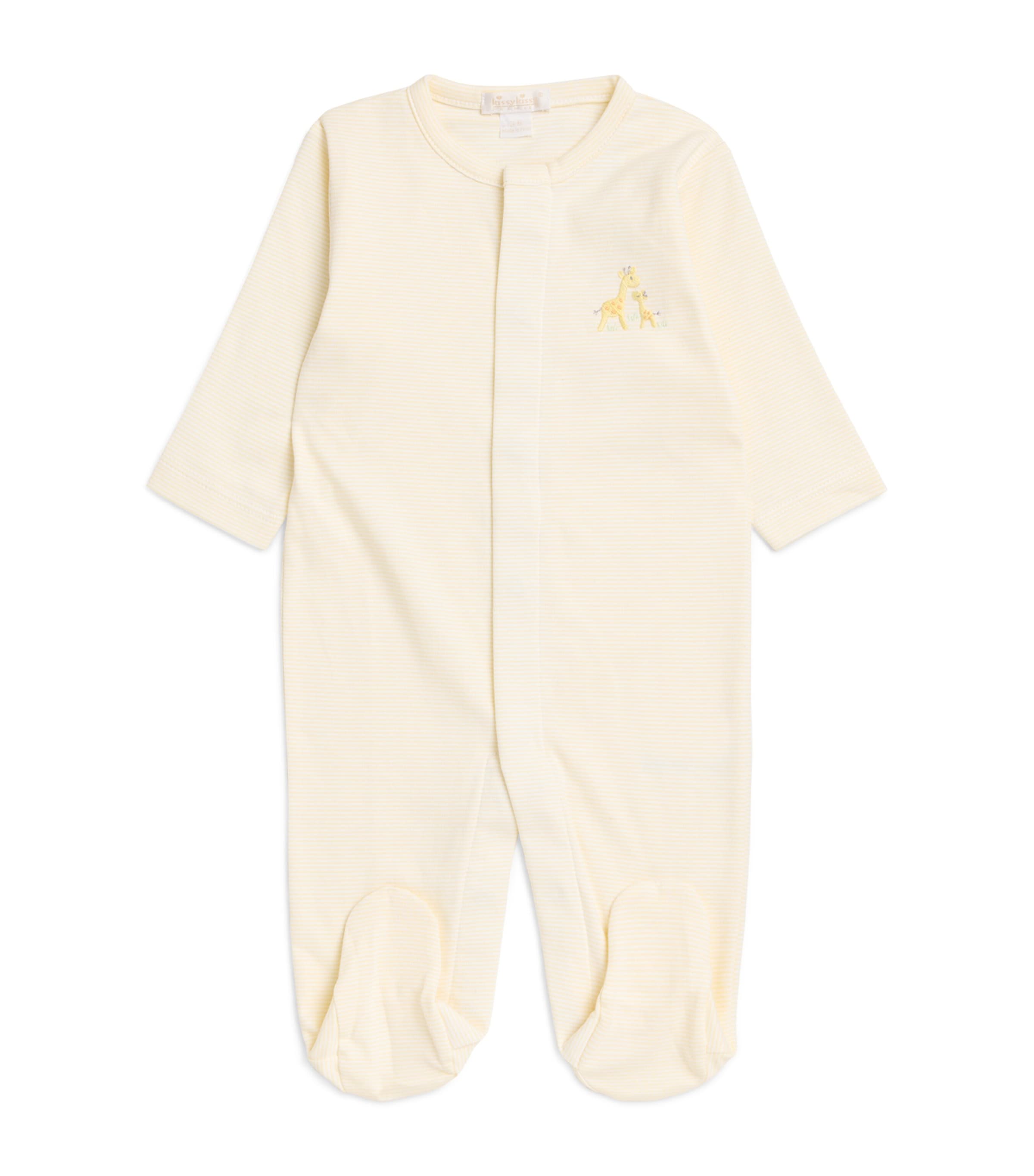 Kissy Kissy Pima Cotton Stripe Giraffe All-In-One (0-6 Months) Yellow Image 1