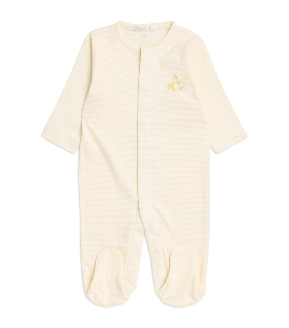 Kissy Kissy Pima Cotton Stripe Giraffe All-In-One (0-6 Months) Yellow Image 1