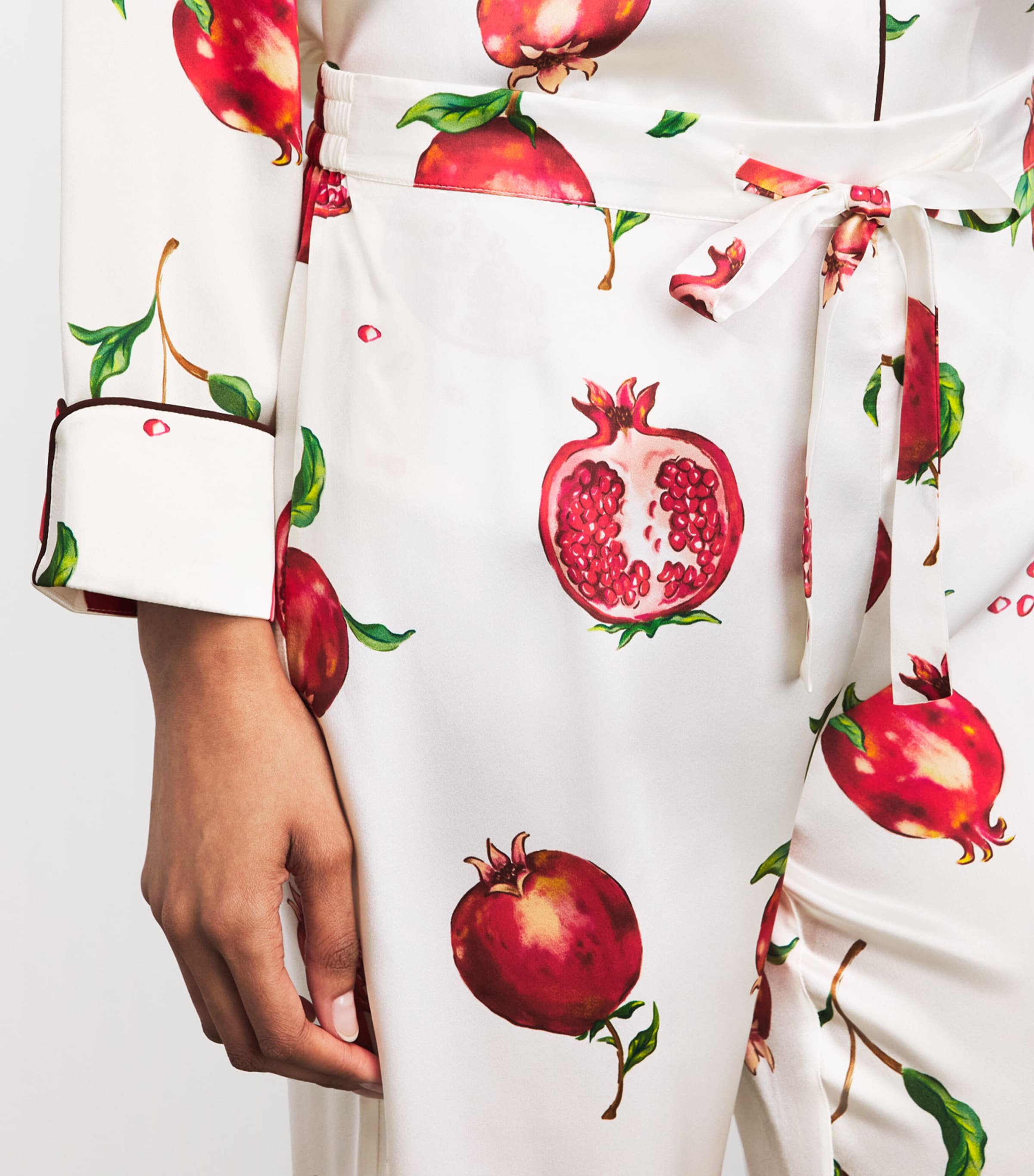 Olivia von Halle Womens Silk Pomegranate Lila Pyjama Set Allegra Image 3