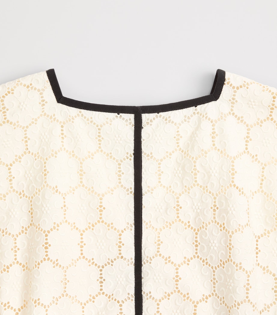 Valentino Womens Cotton Fleurs à Jours Midi Dress Cbj Image 7
