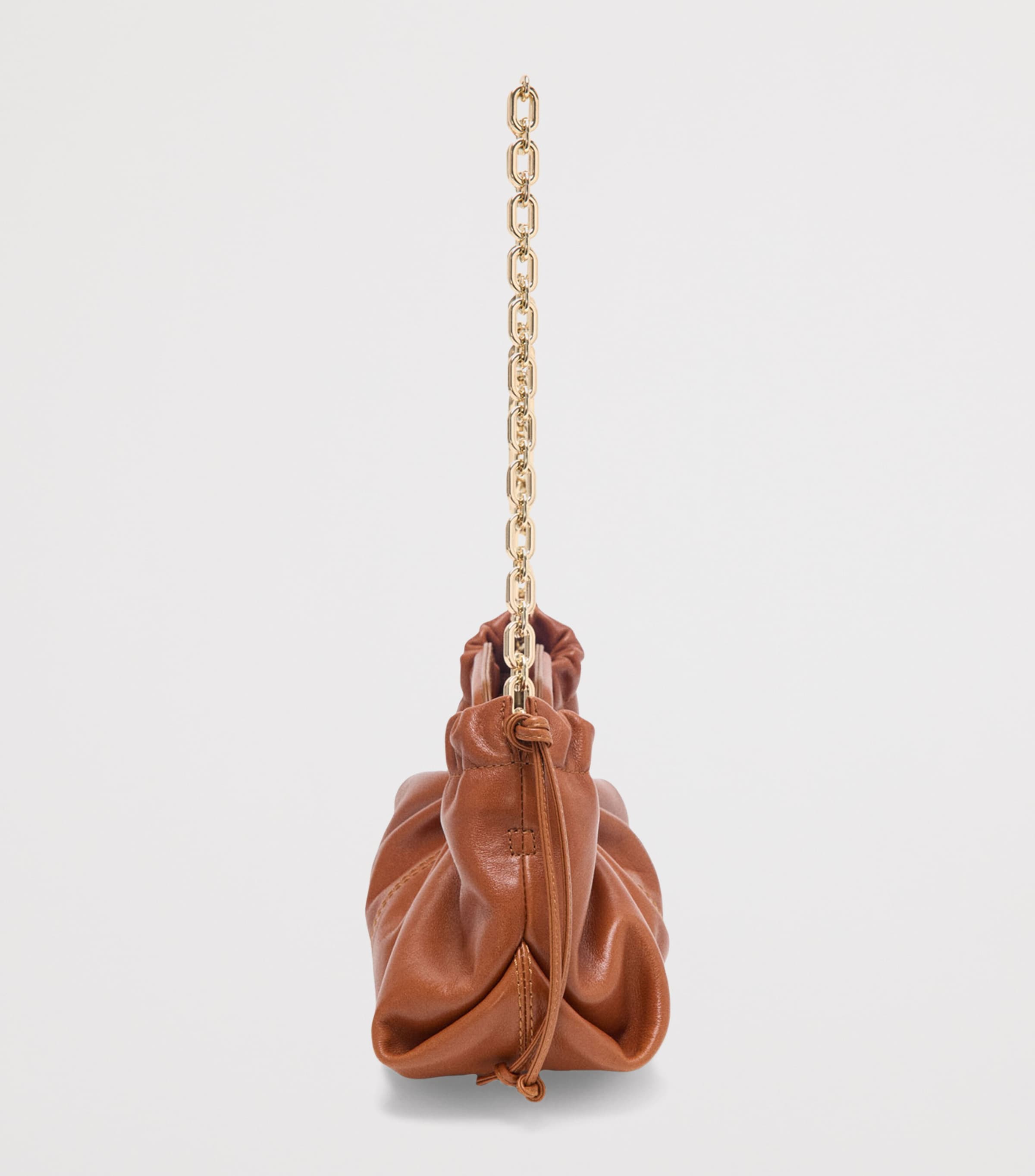 Maje Leather Milpli Clutch Bag Tobacco Image 4
