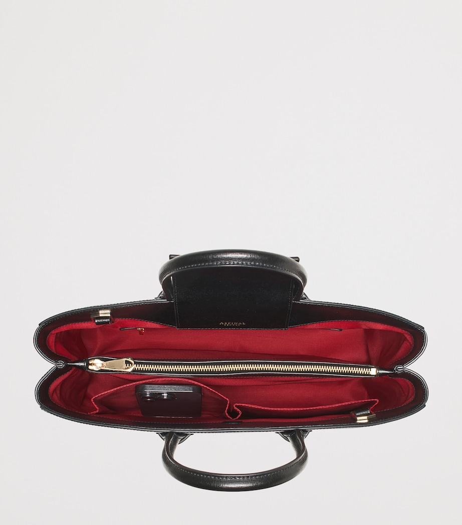 Leather Madison Tote Bag BLACK Image 6