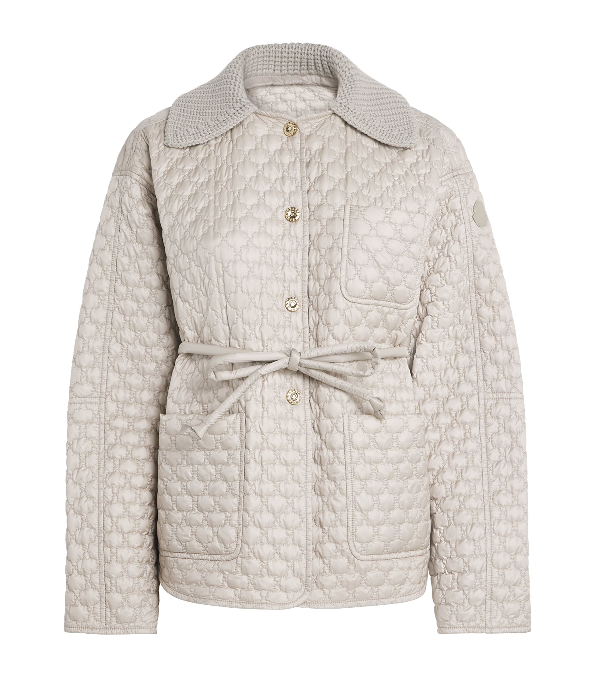 Moncler Down Water-repellent Belted Raray Jacket In White