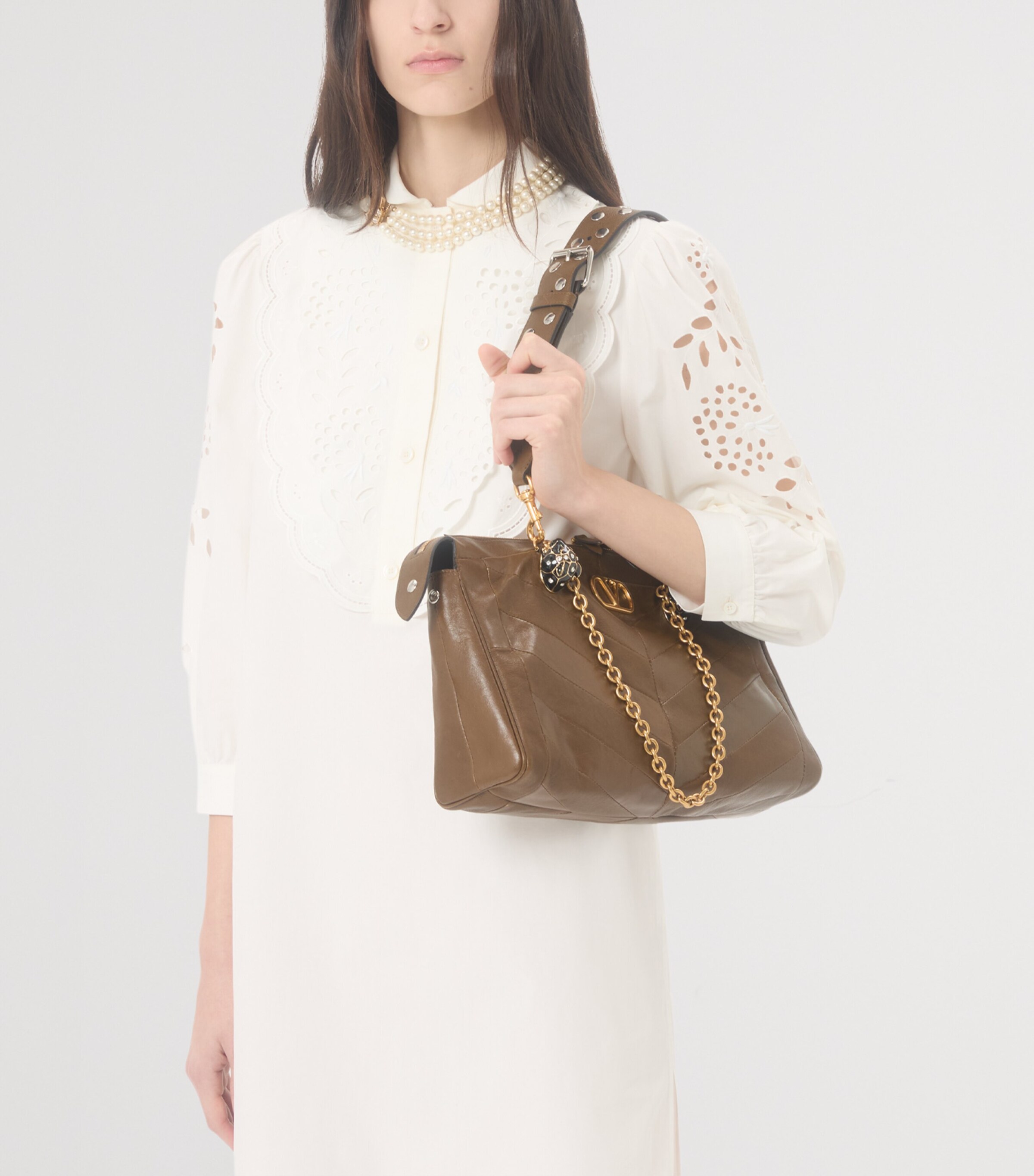 Valentino Womens Cotton Eyelet Lace Mini Dress Image 6