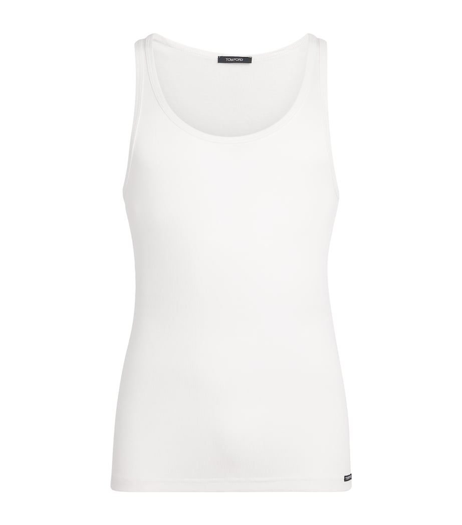 TOM FORD Mens Ribbed Tank Top White Image 1