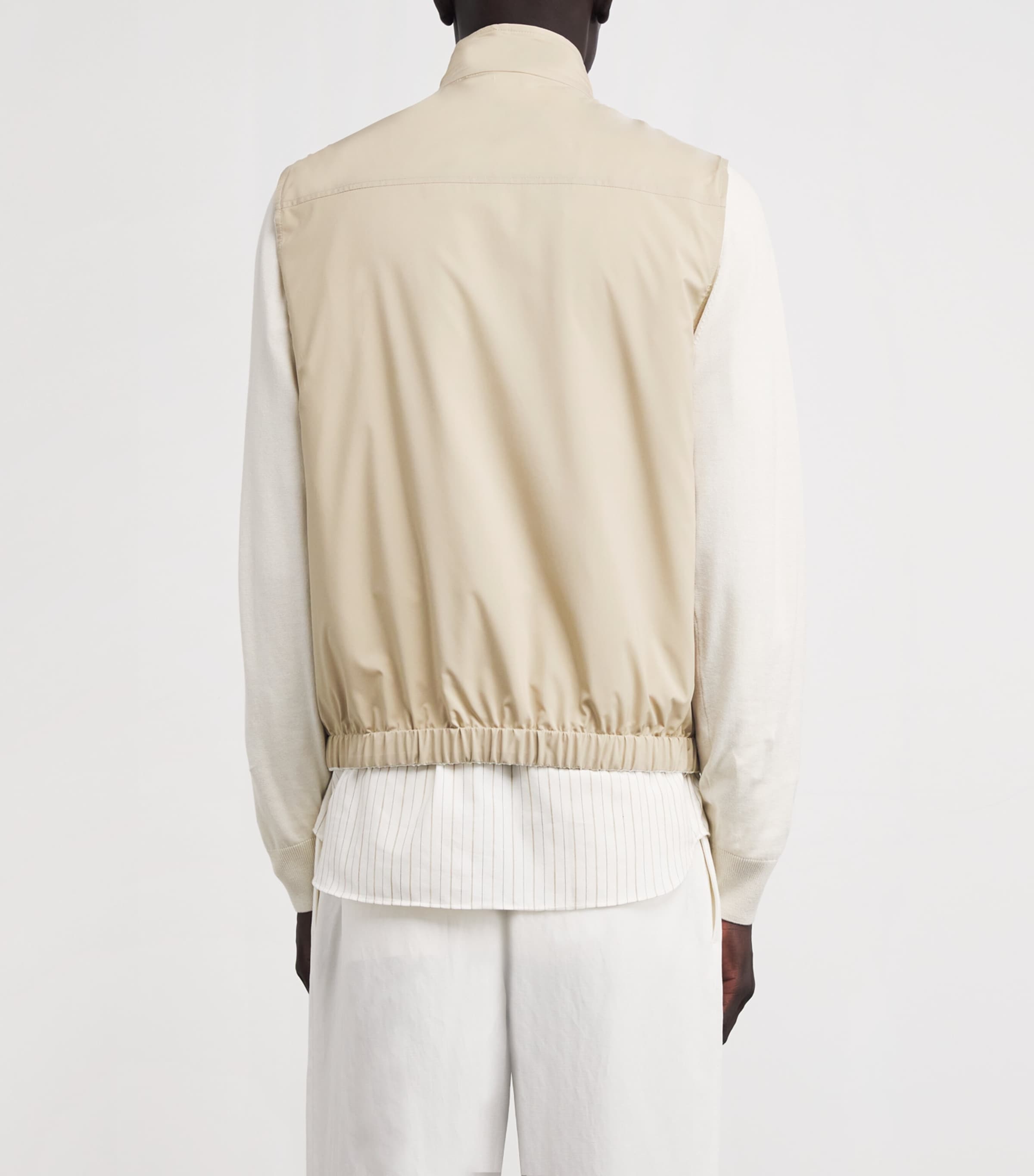 Canali Mens Linen-Silk Gilet White Image 4