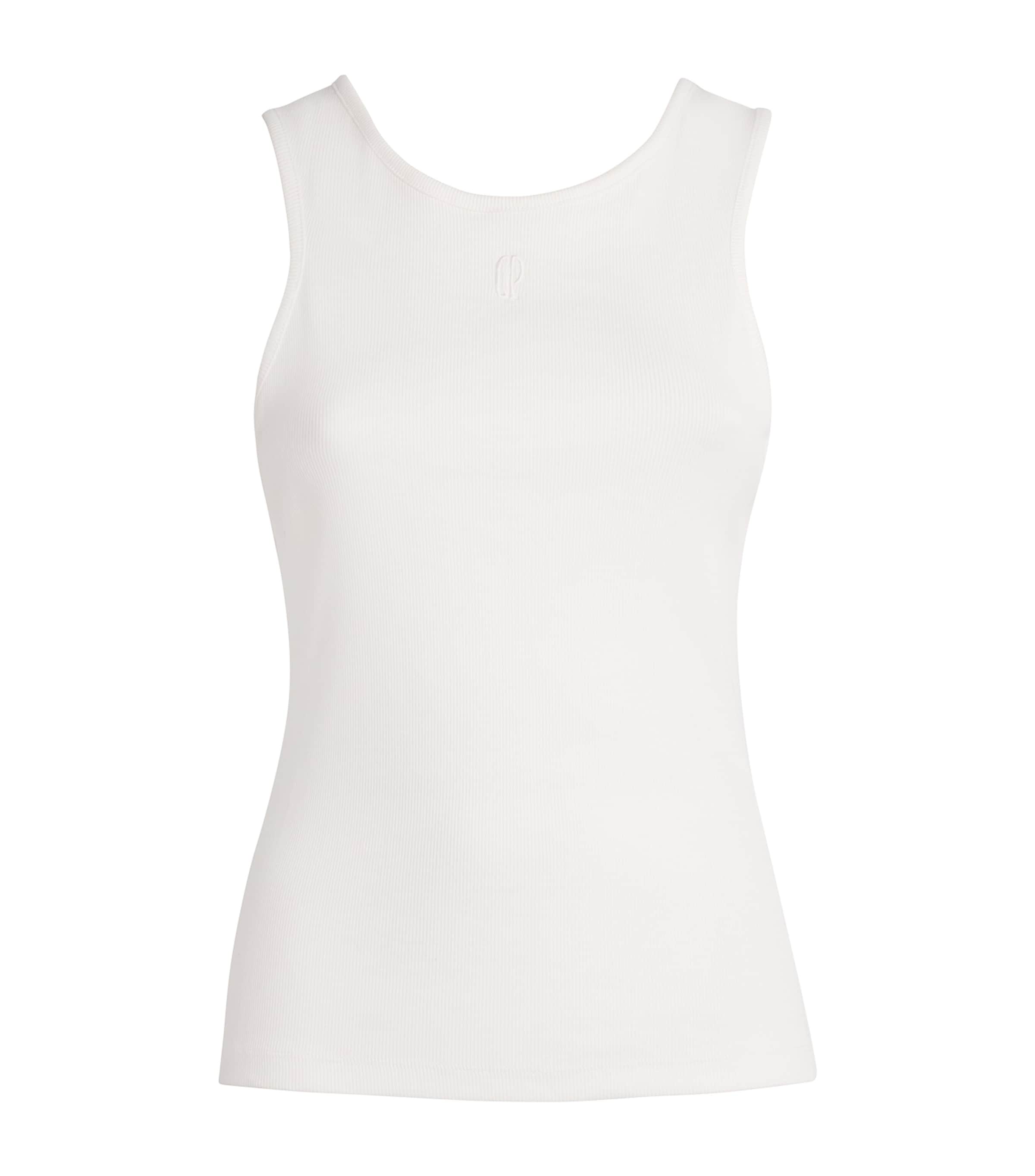 Stretch-Cotton Logo Tank Top IVORY Image 1