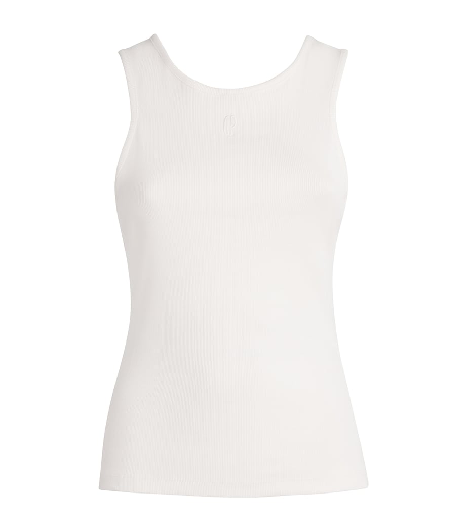 Stretch-Cotton Logo Tank Top IVORY Image 1