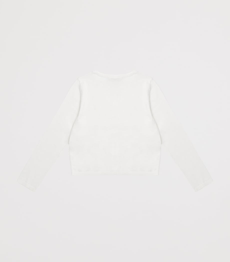 Wool Embroidered Cardigan (4-8 Years) UPB BLANC LAIT Image 2