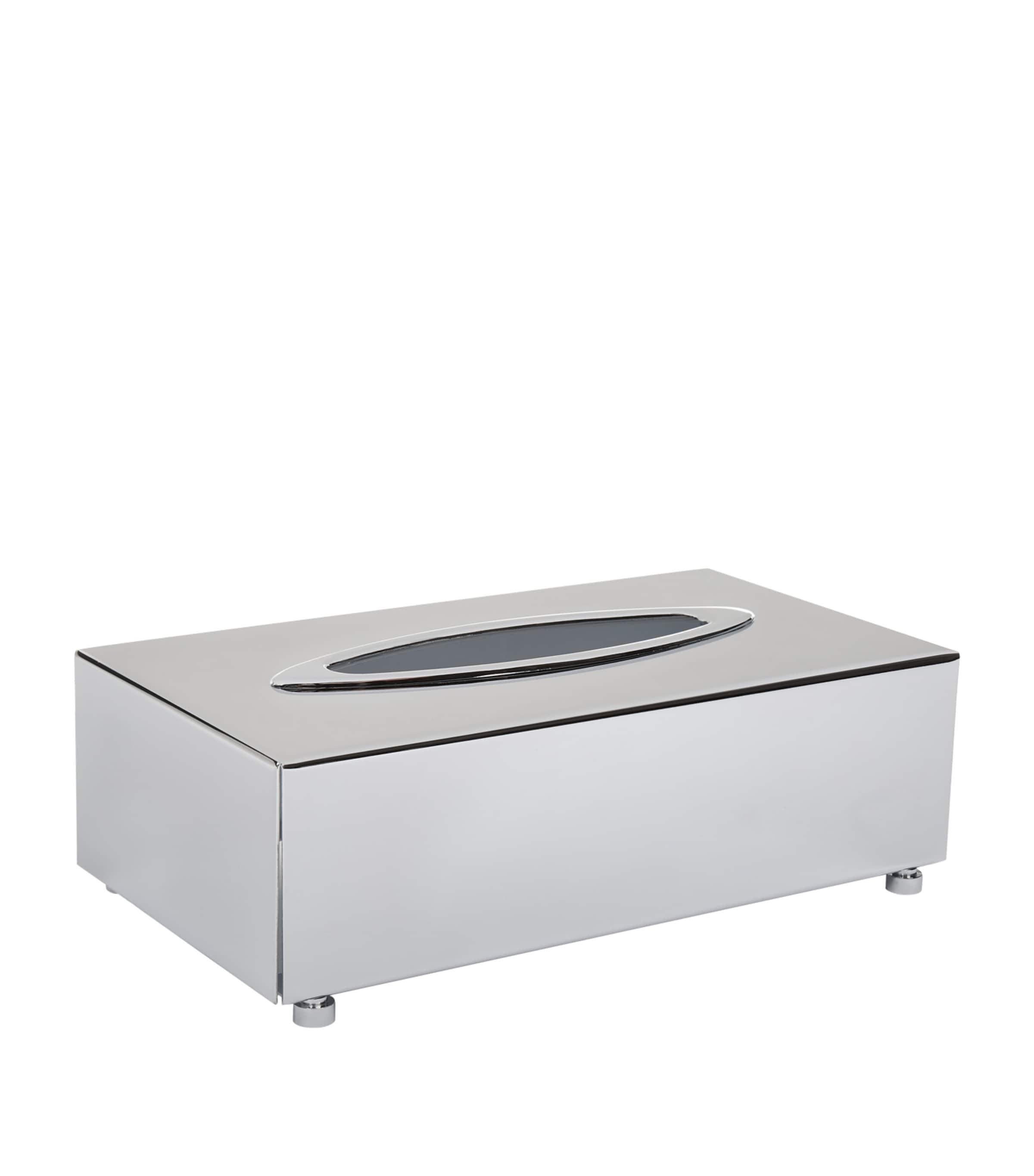 Rectangular Chrome Tissue Box SILVER Image 2