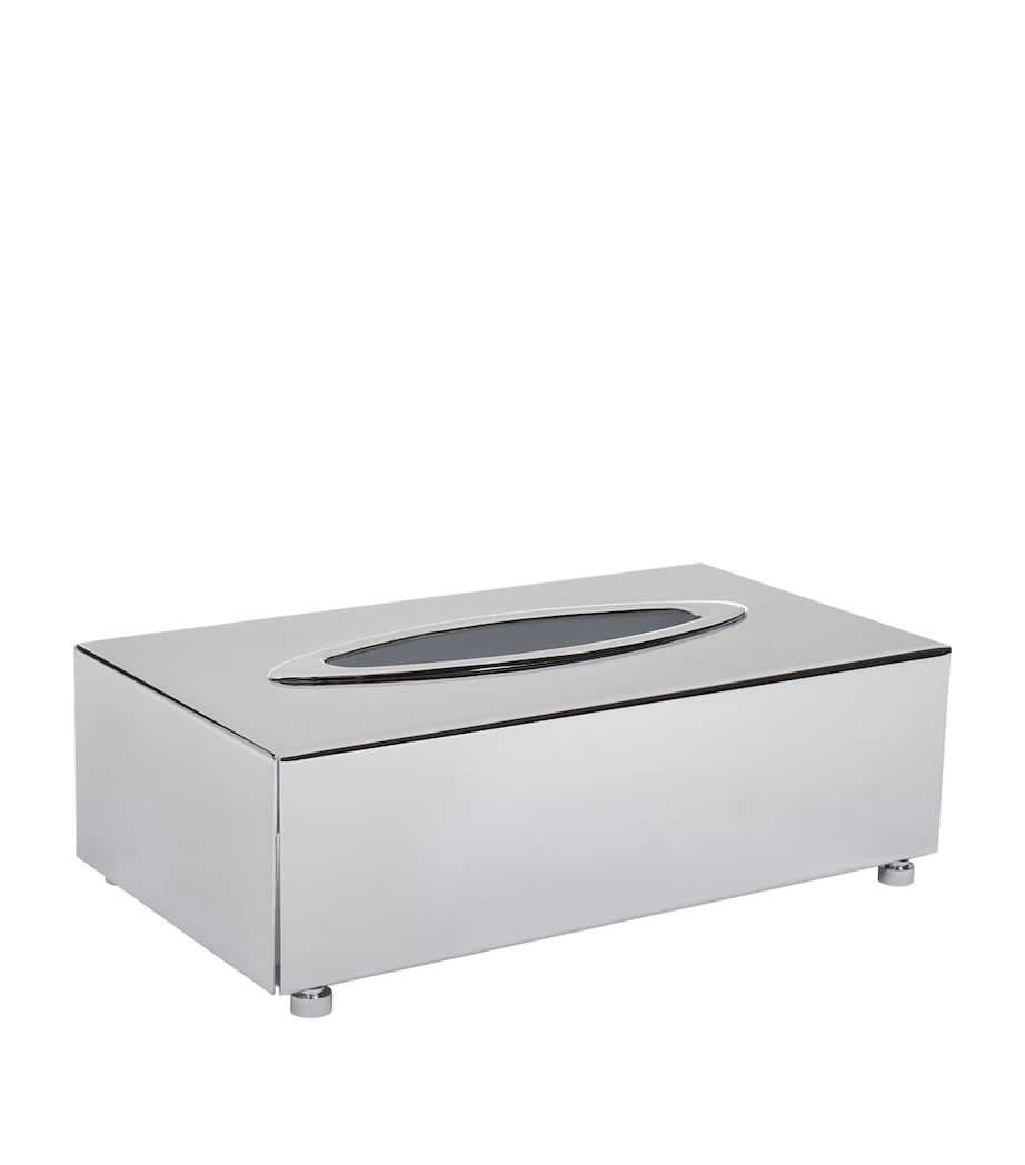 Rectangular Chrome Tissue Box SILVER Image 2