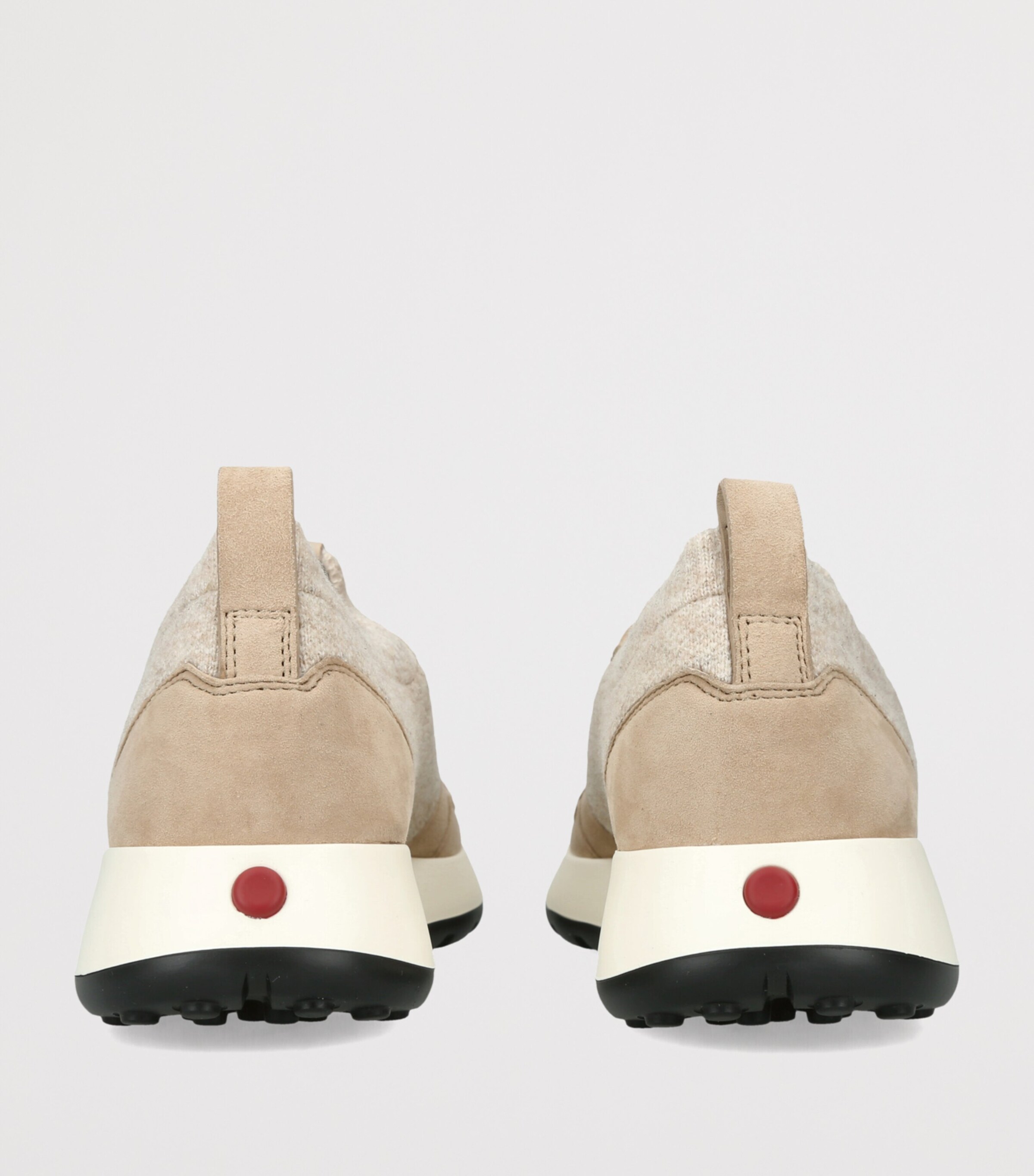 Tod's Suede-Knit Red Dot Sneakers Beige Image 4