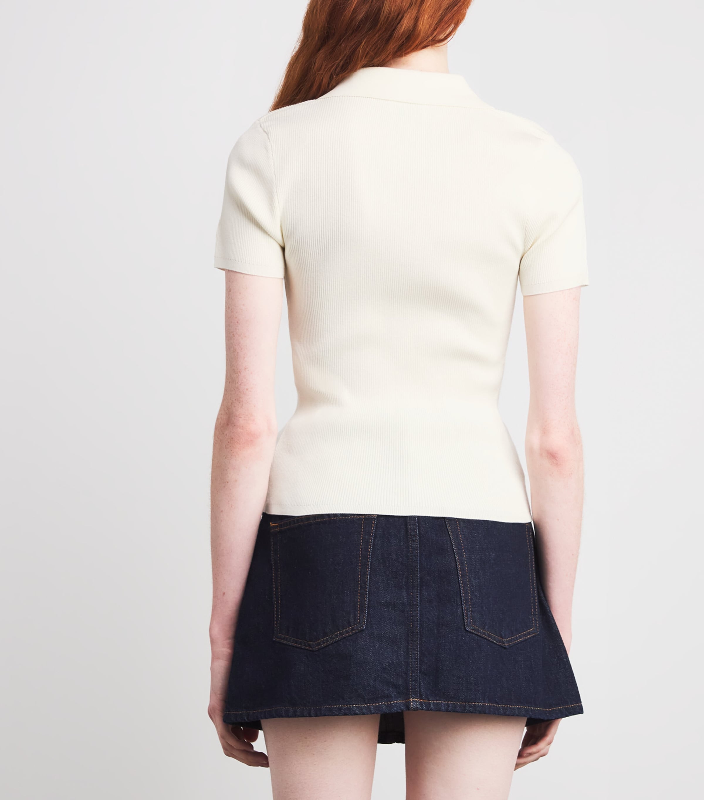 Knitted Polo Shirt ECRU Image 4