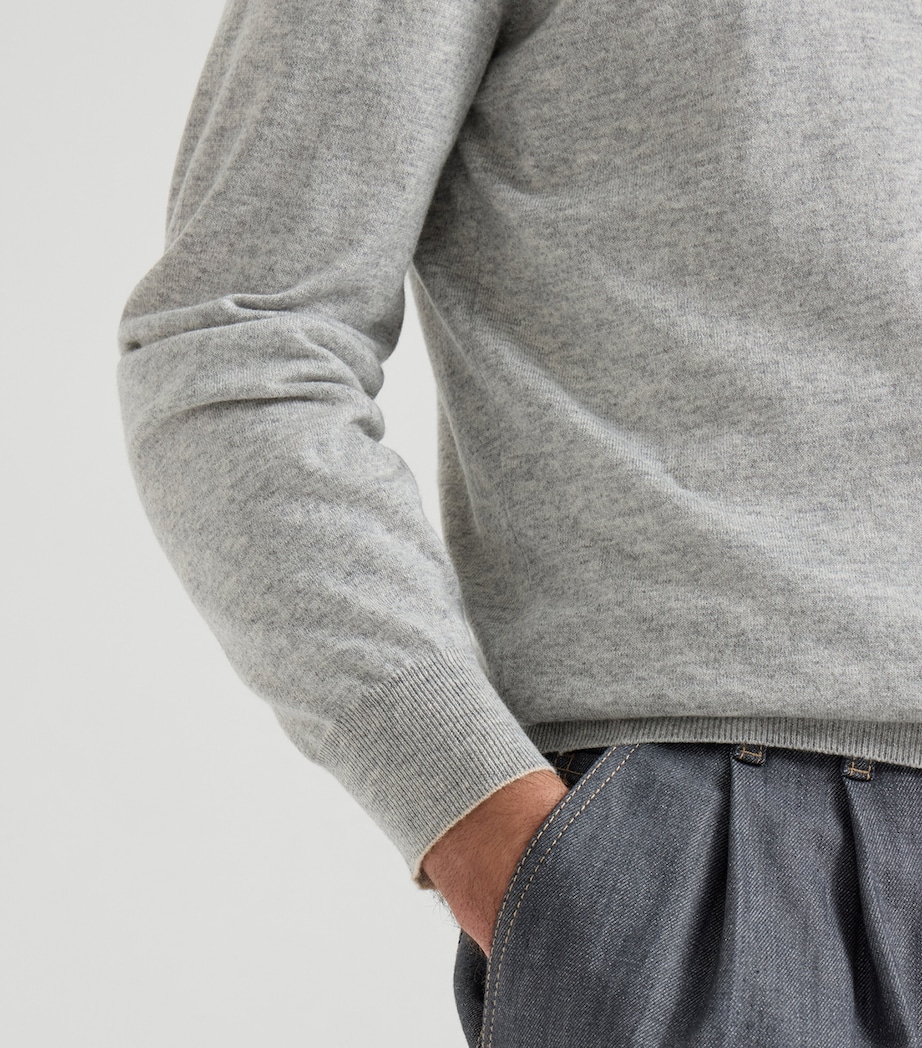 Brunello Cucinelli Mens Cashmere Crew-Neck Sweater Image 6