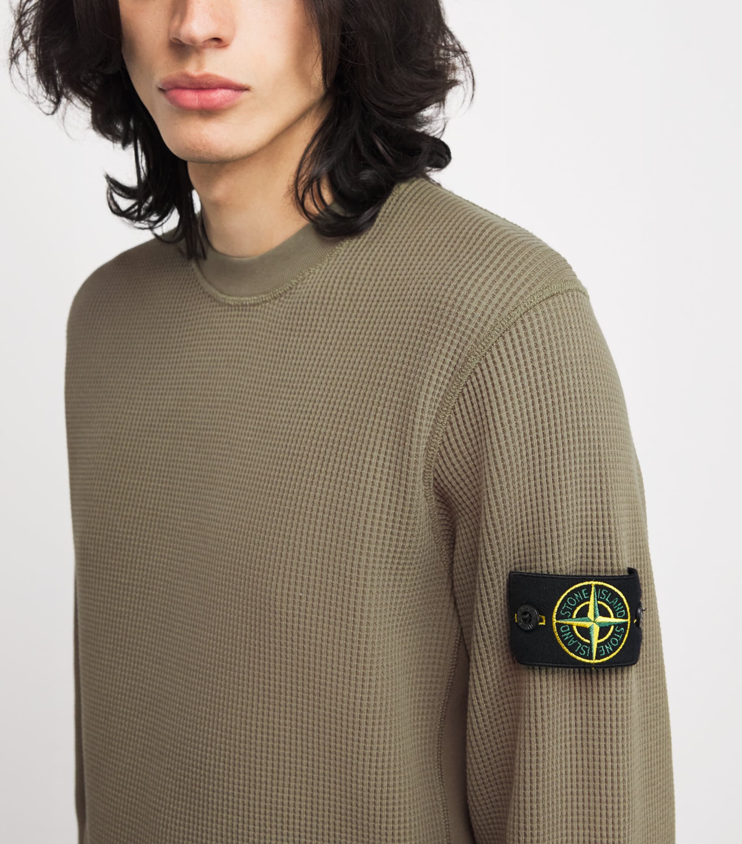 Cotton Waffle-Knit Sweater V005G Image 6