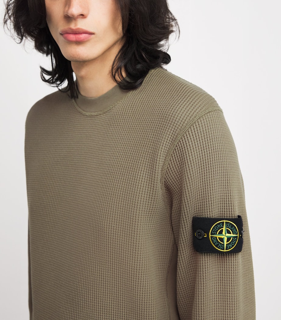 Cotton Waffle-Knit Sweater V005G Image 6