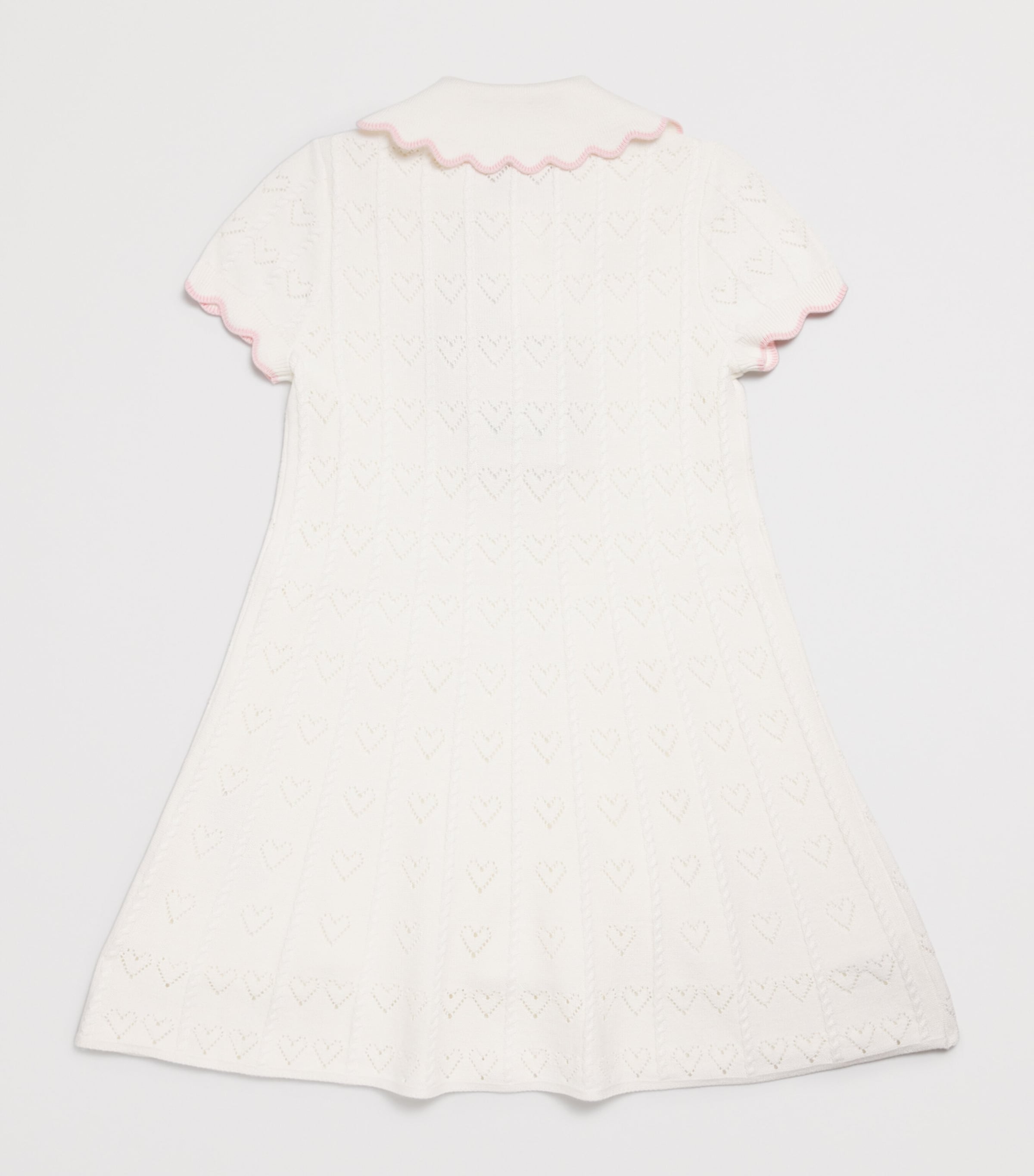 Pointelle Knitted Heart Dress (3-12 Years) CREAM Image 2