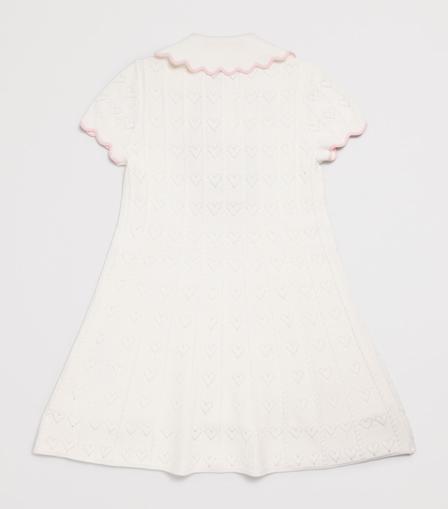 Pointelle Knitted Heart Dress (3-12 Years) CREAM Image 2