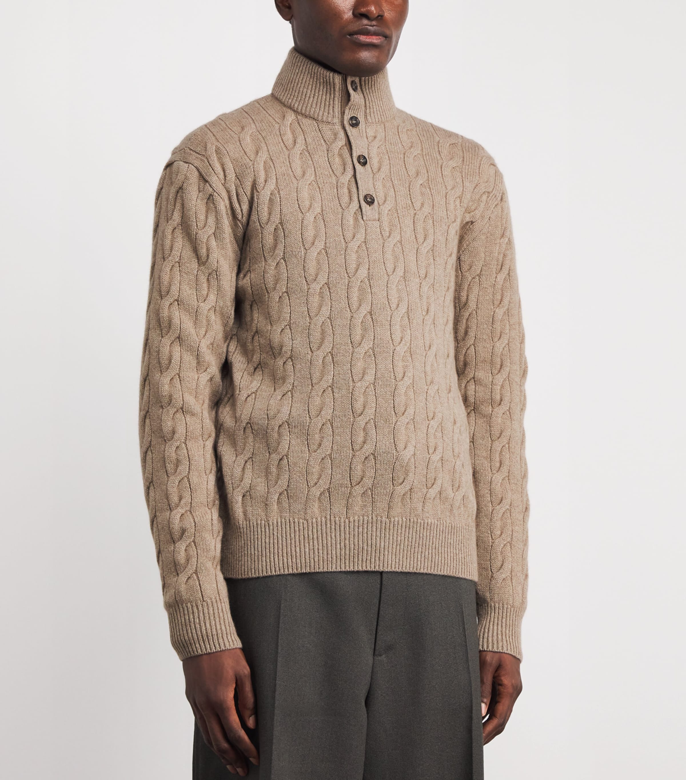 Cashmere Cable-Knit Sweater CHESTNUT Image 3