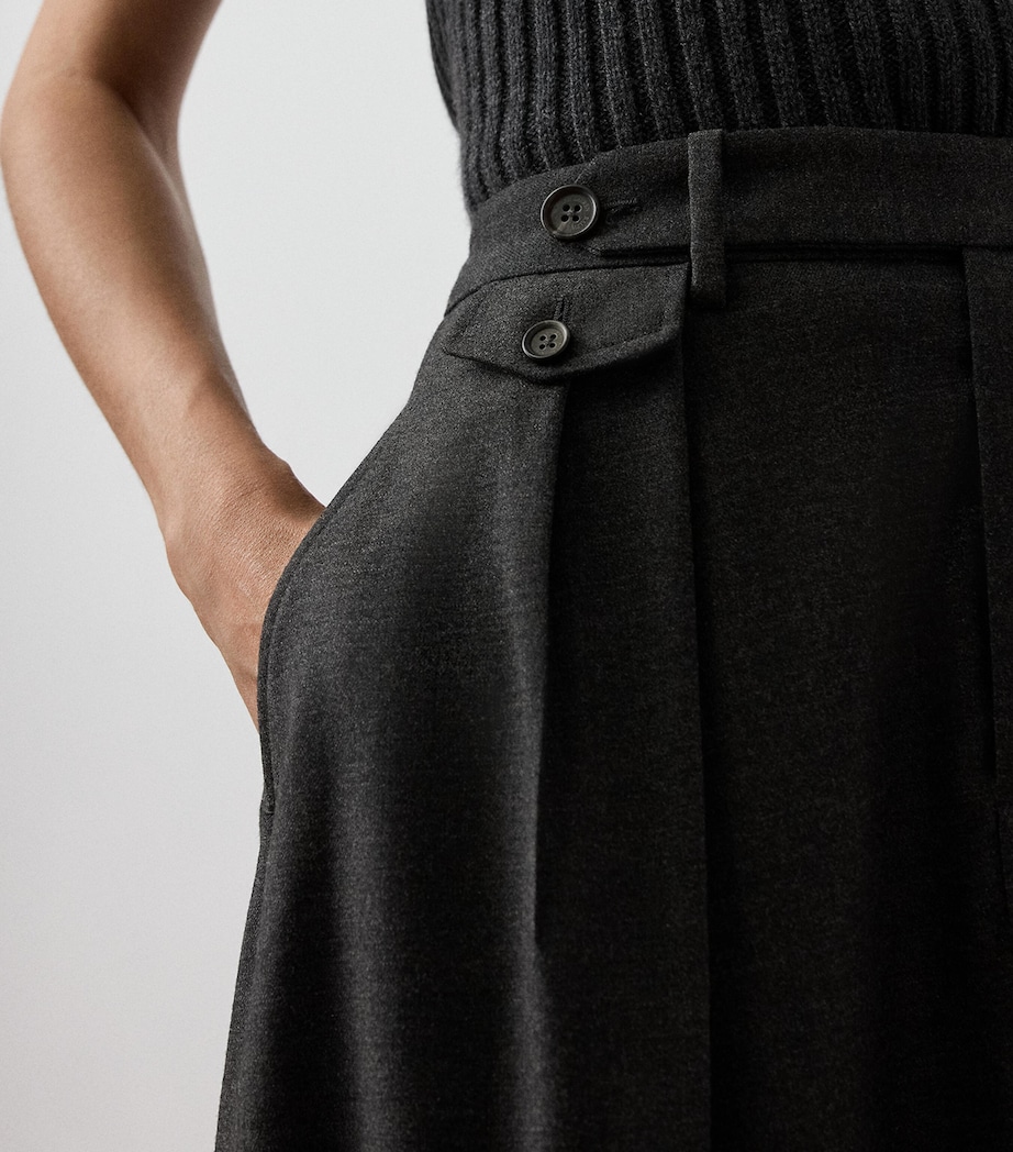 Wool Evilyn Midi Skirt MEDIUM GREY MELANGE Image 4