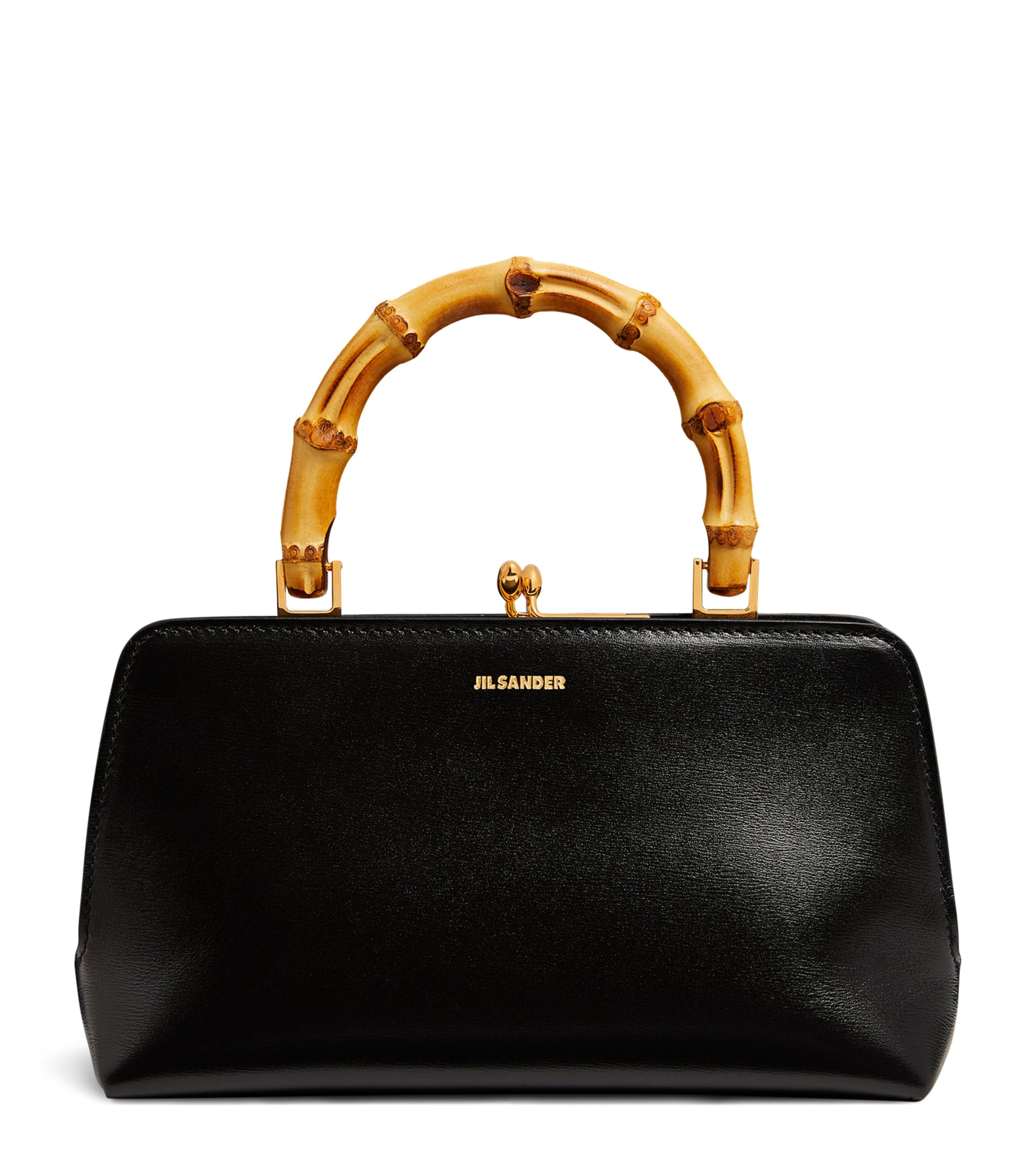 Jil Sander Mini Goji Bamboo Top Handle Bag In Black