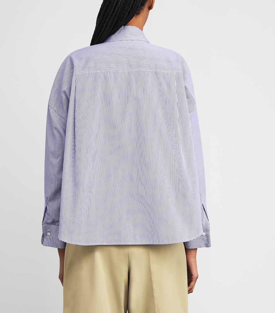 Cotton Poplin Stripe Shirt NAVY Image 4