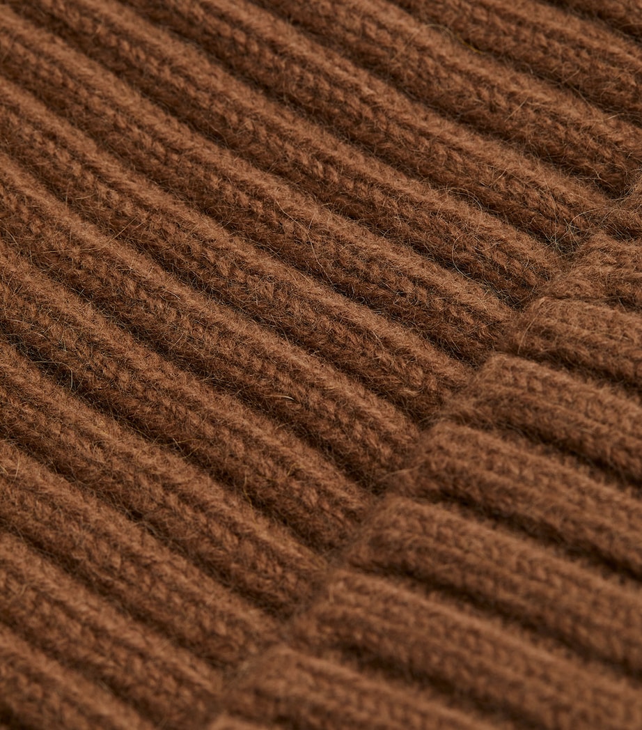 Wool Ribbed Beanie 040 - WALNUT Image 3