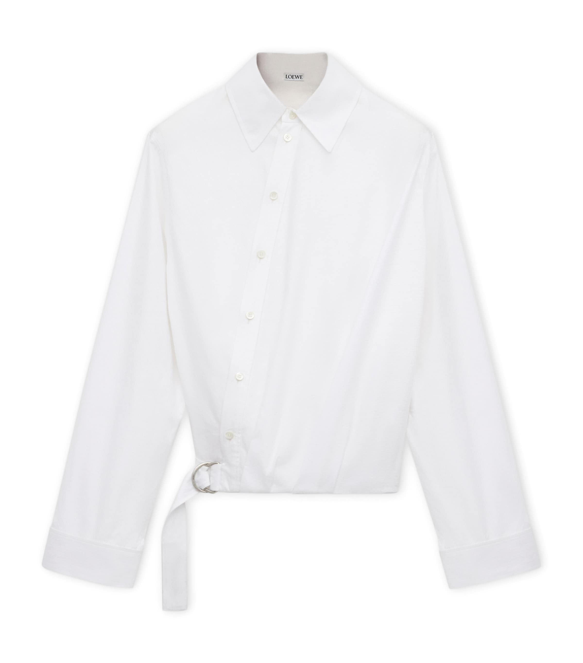 Cotton Asymmetric Shirt WHITE Image 1