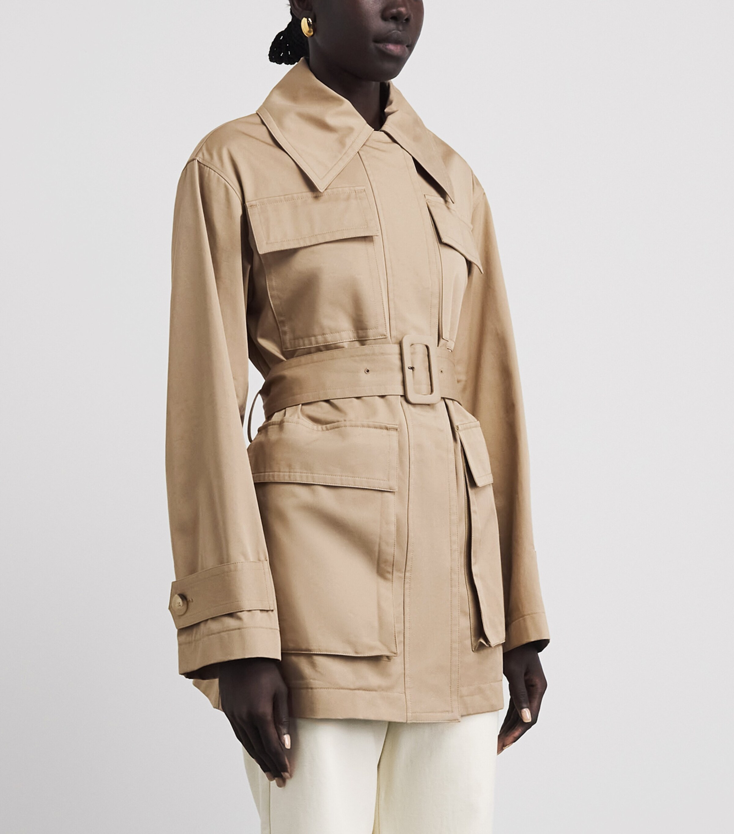 Joseph Womens Cotton Short Shama Jacket Dark Powder Image 4