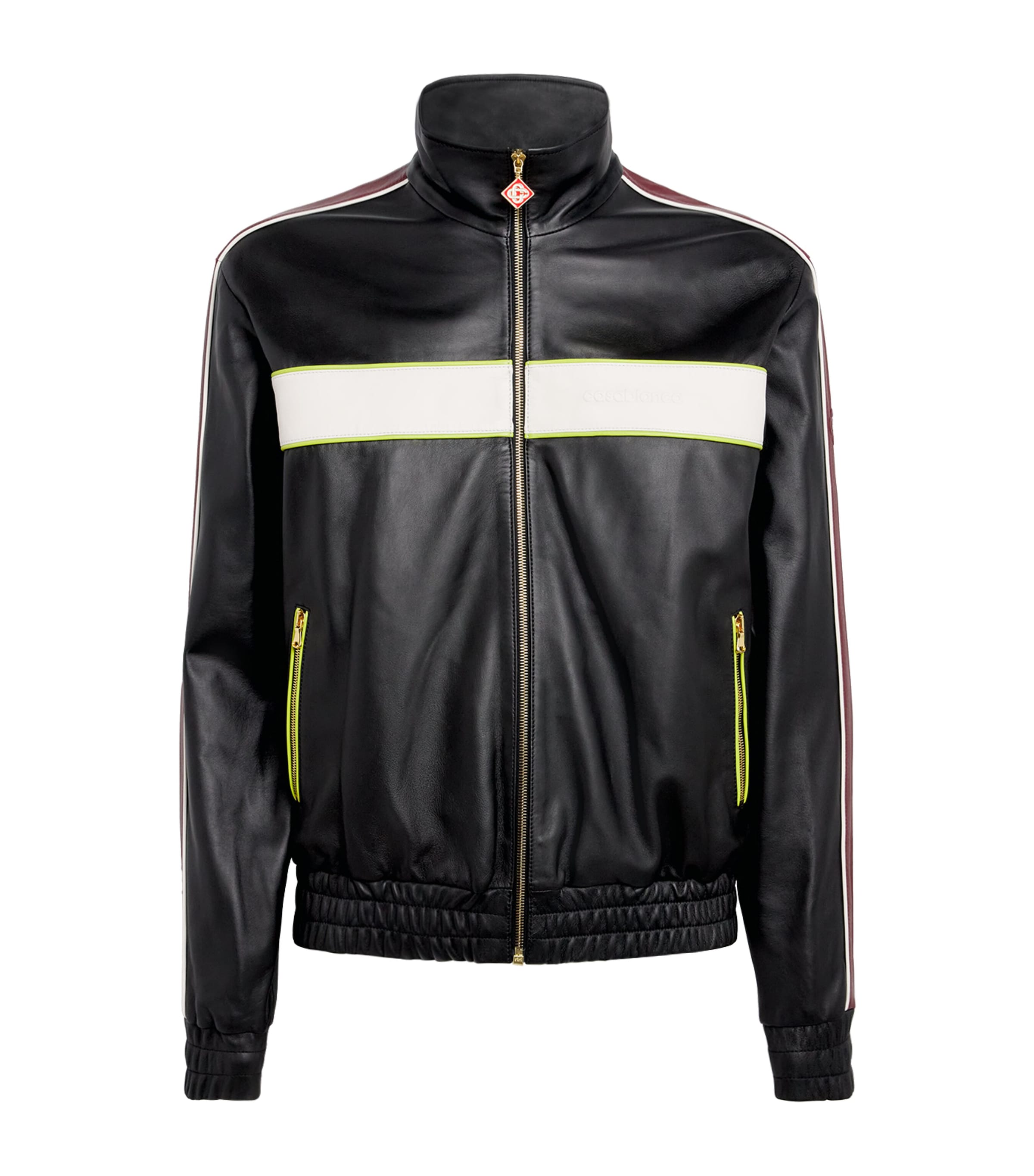 Casablanca Track Nappa Lambskin Jacket In Black