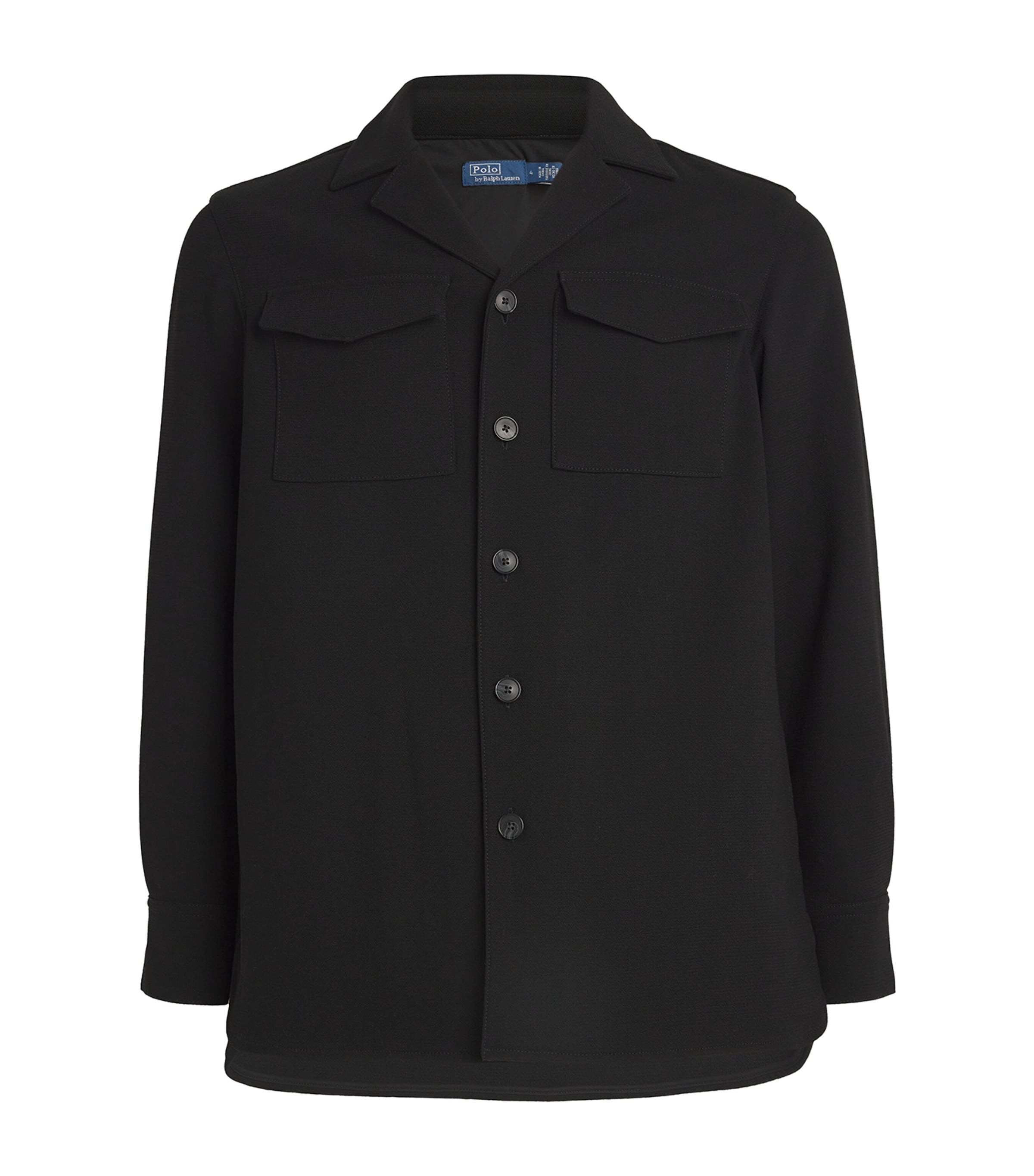 Polo Ralph Lauren Wool Shirt-style Blazer In Black