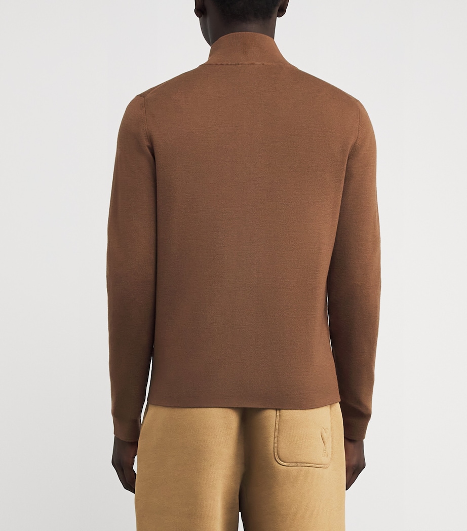 Wool Quarter-Zip Sweater BEIGE Image 4