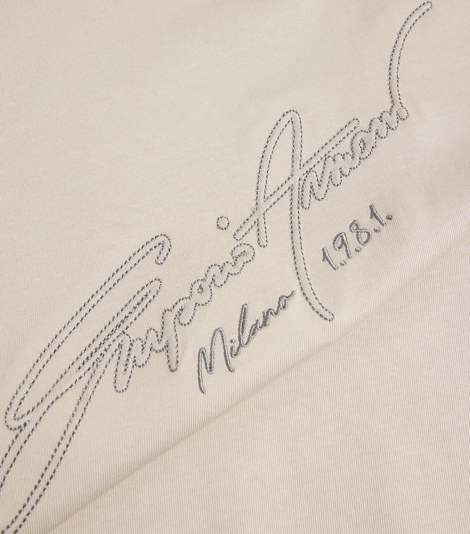 Cotton Embroidered Logo T-Shirt U1156 Image 5