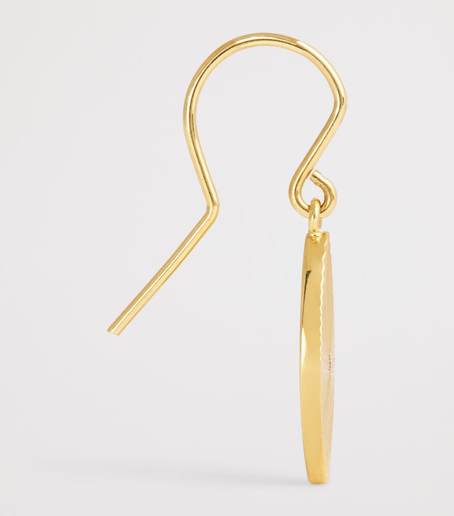 Mini Yellow Gold and Diamond 70s Evil Eye Earrings YELLOW GOLD Image 4