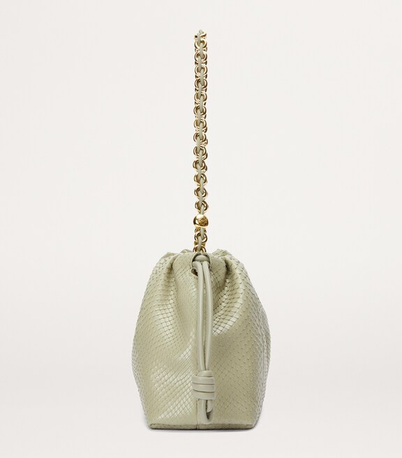 LOEWE Green Python Flamenco Purse | Harrods UK