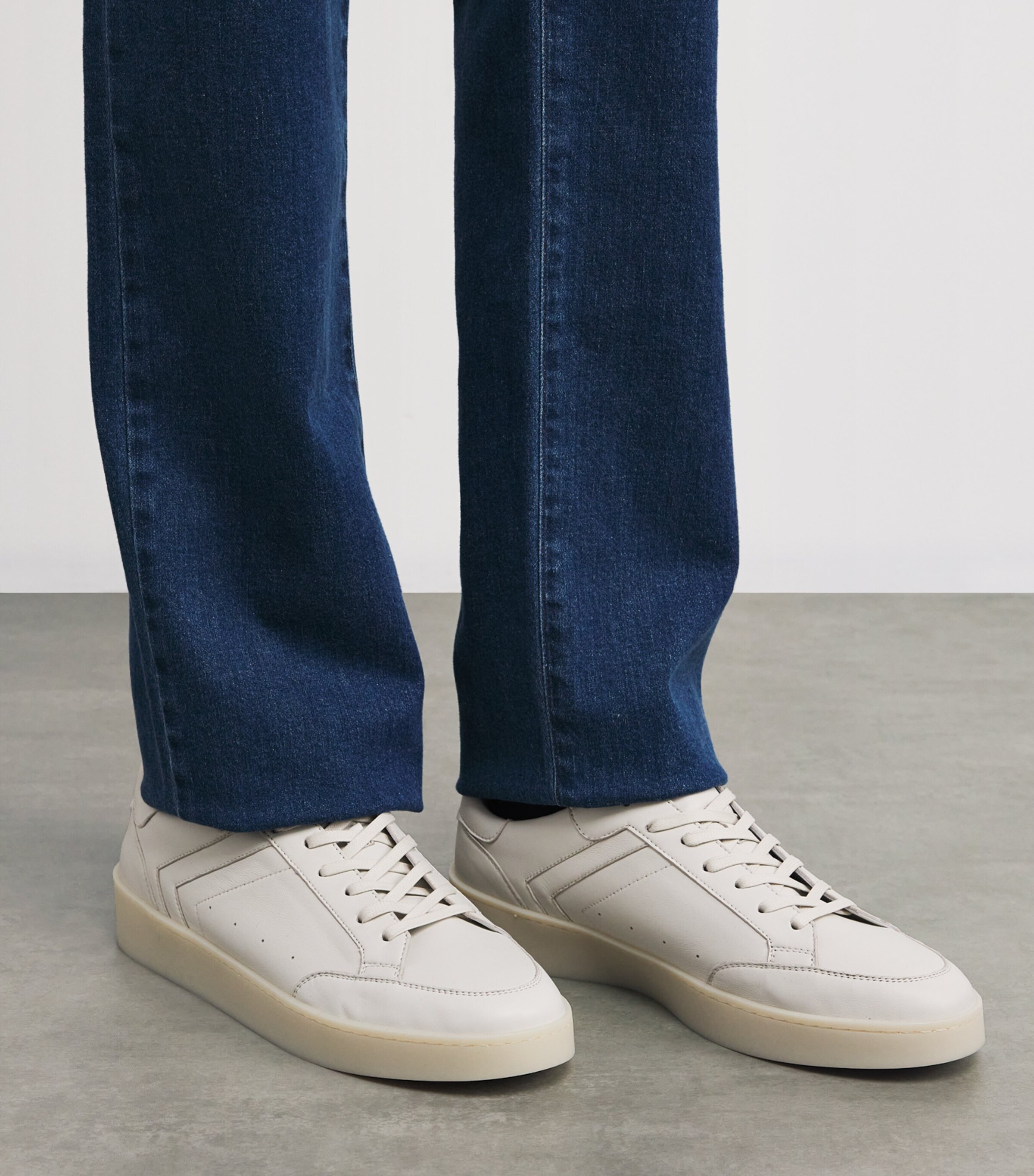 Canali Leather Derby Sneakers White Image 2