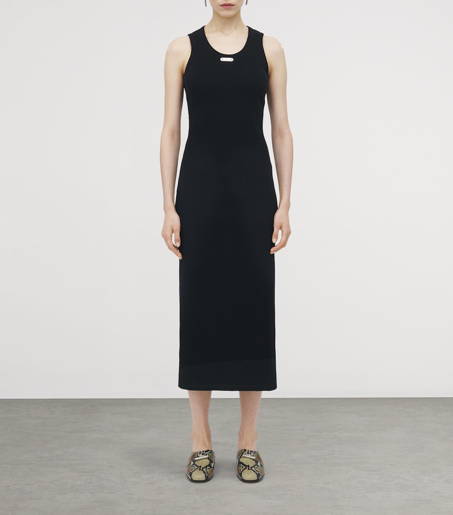 Cotton Logo-Plaque Midi Dress 1000 Image 2