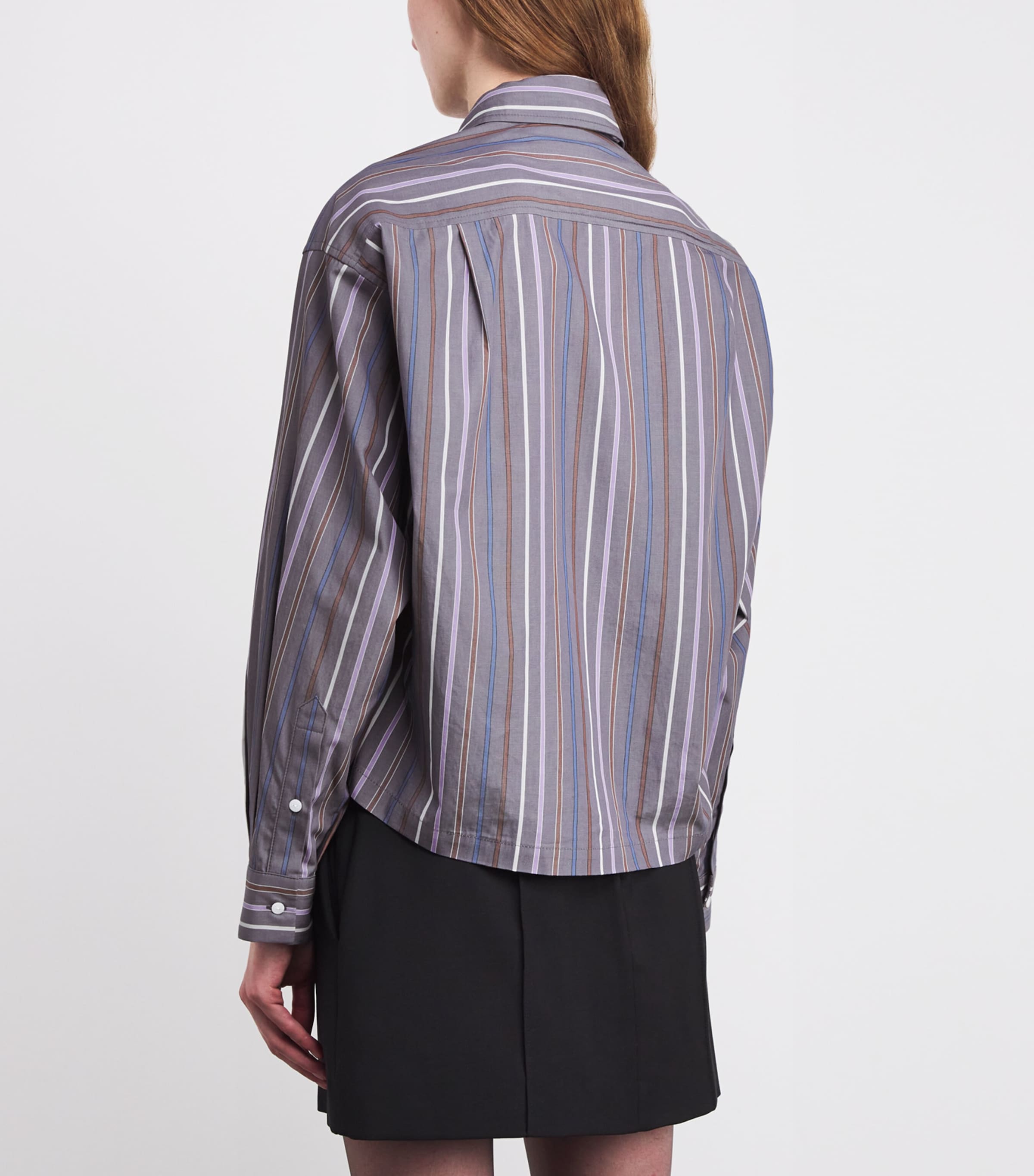 Lavallière-Neck Stripe Shirt MULTICOLORED Image 4