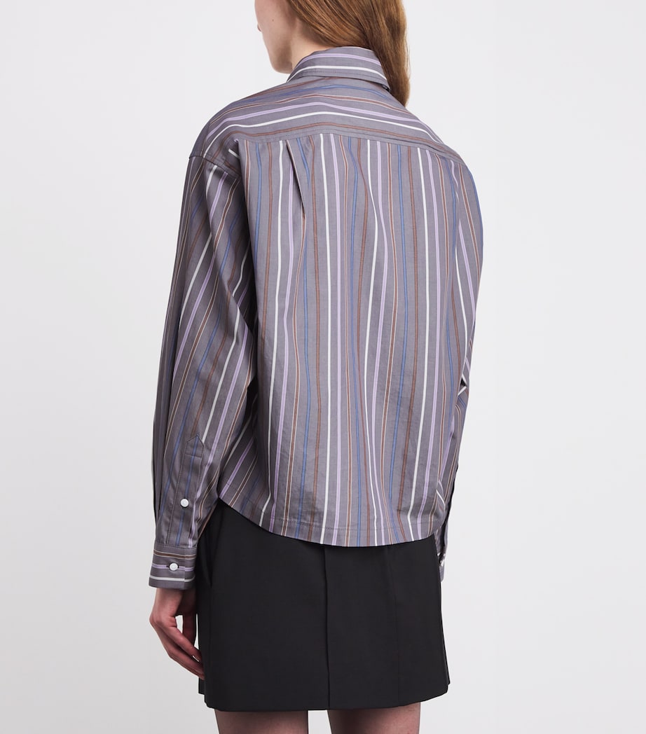 Lavallière-Neck Stripe Shirt MULTICOLORED Image 4