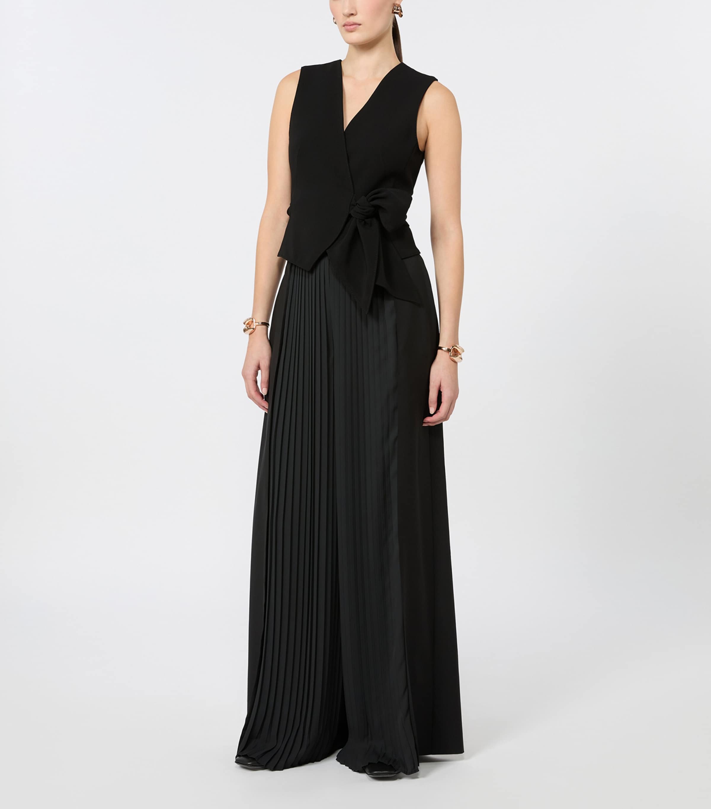 Max Mara Womens Belted Waistcoat Black Image 2