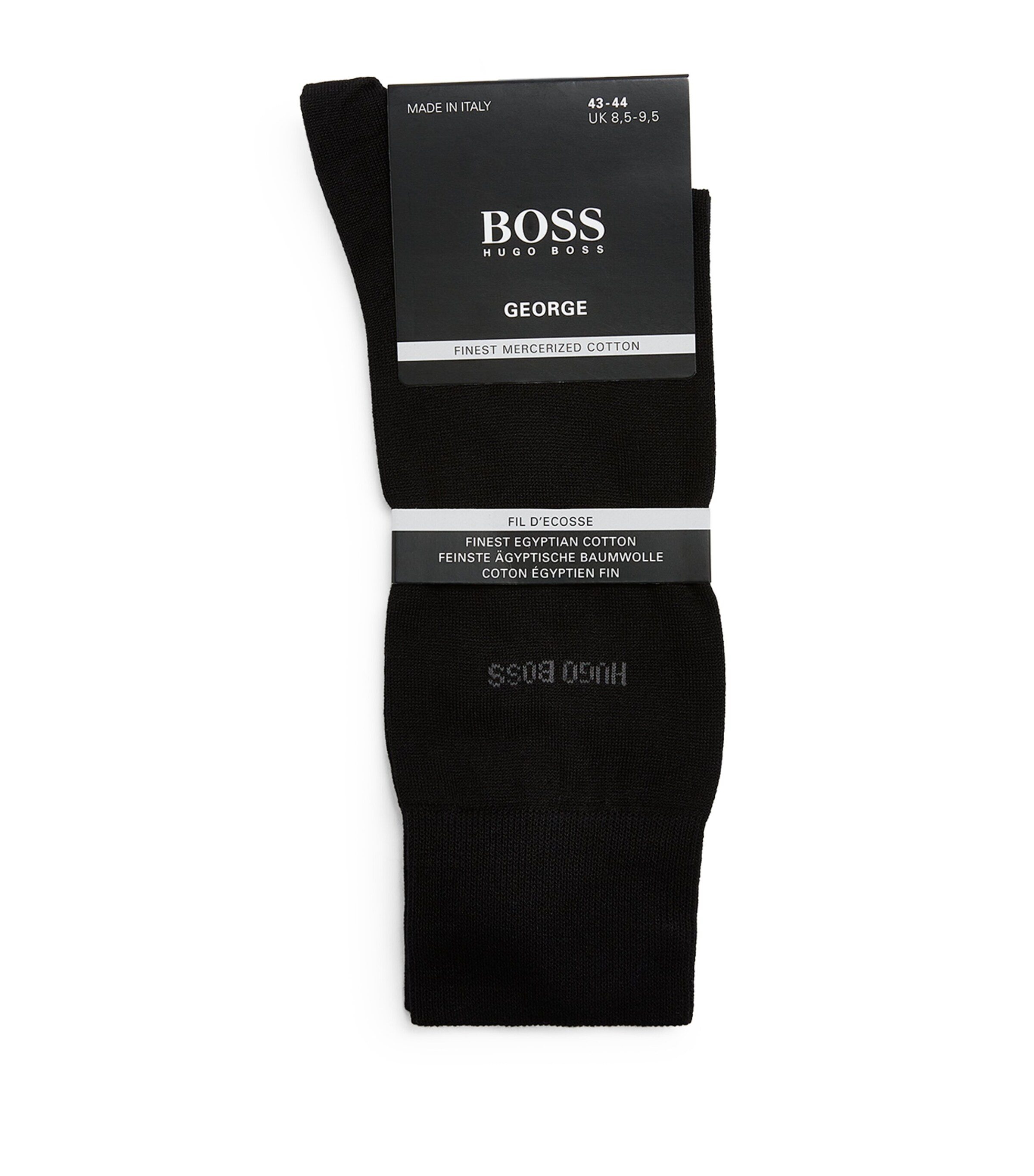BOSS Mens George Flat Knit Socks Blk Image 2