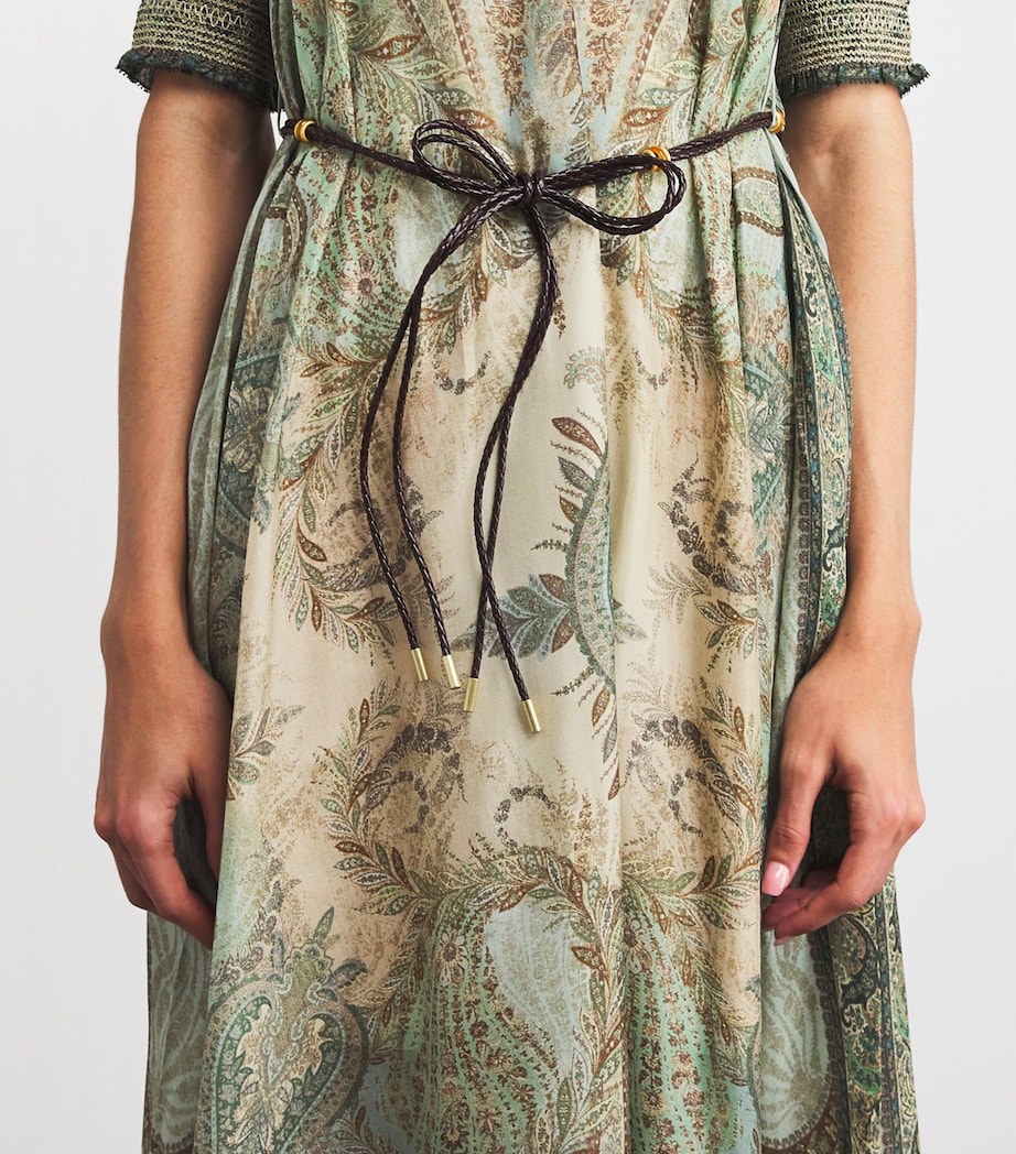 Silk Printed Wanderlust Maxi Dress TPSTRY TEAL MLTITPTM Image 4