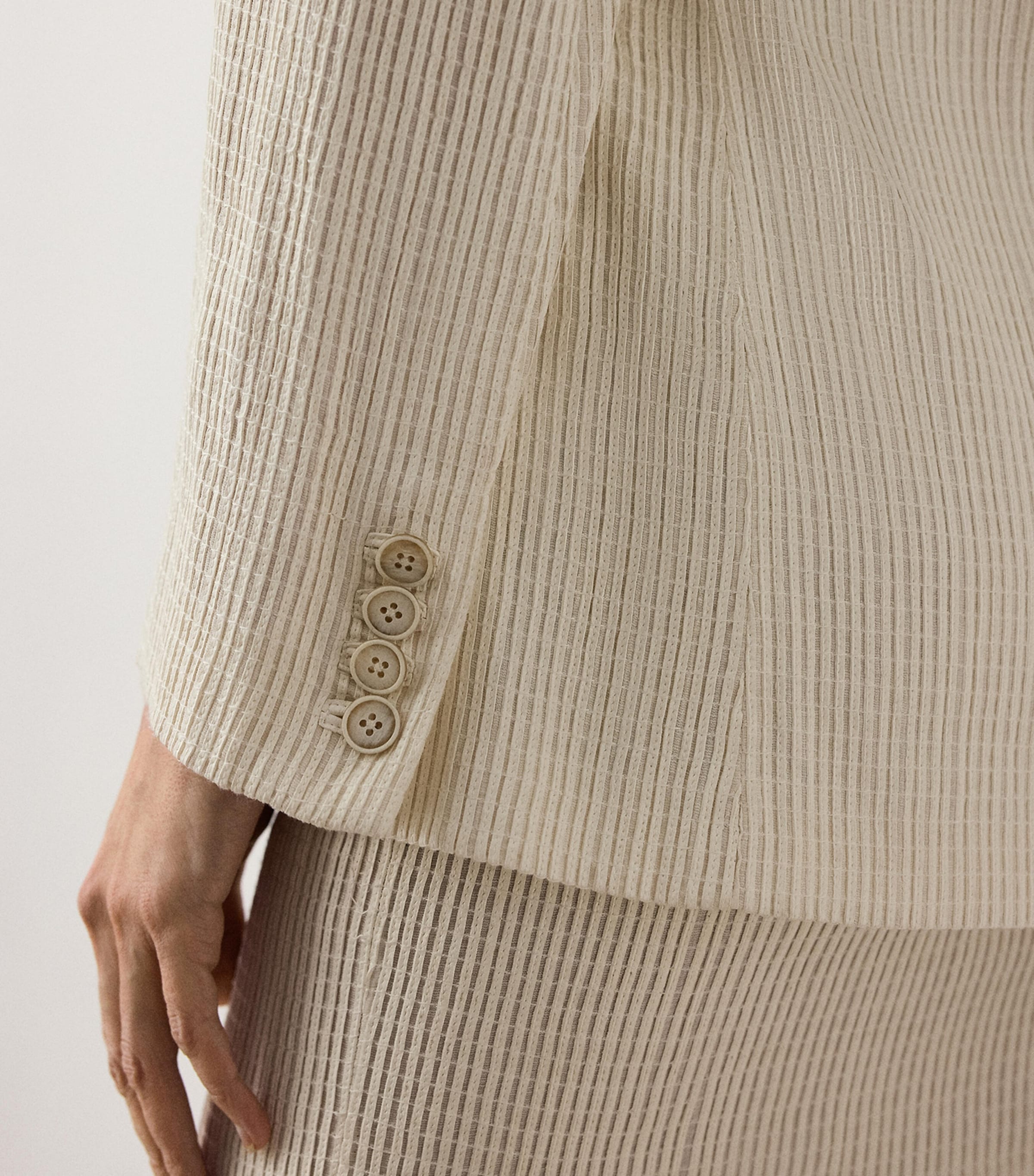 Ralph Lauren Collection Womens Leather Angeline Blazer Cream Image 6