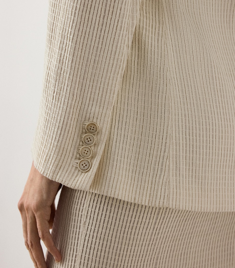 Ralph Lauren Collection Womens Leather Angeline Blazer Cream Image 6