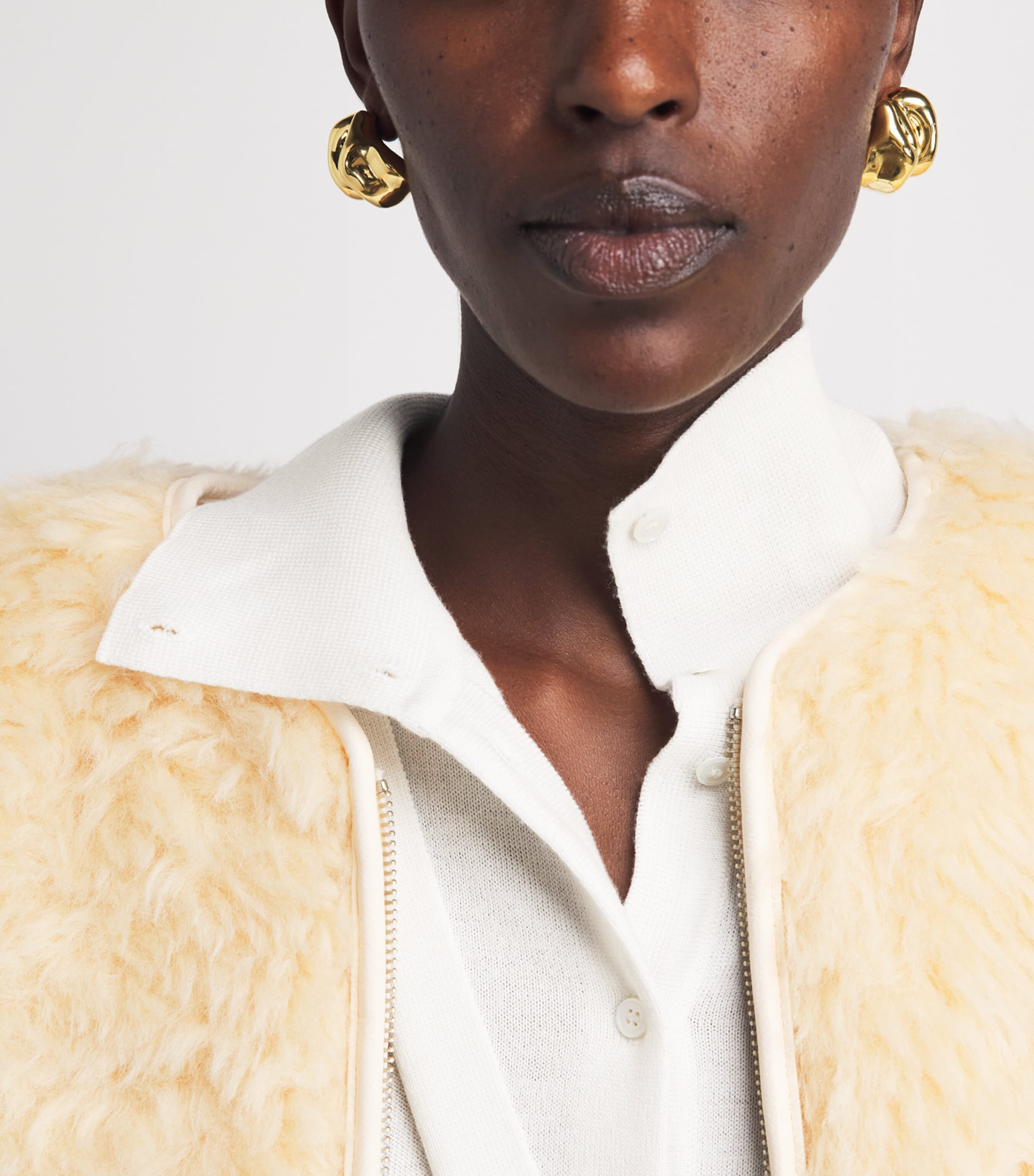 Source Unknown Womens Layered Fabbie Cardigan Ivory Image 3