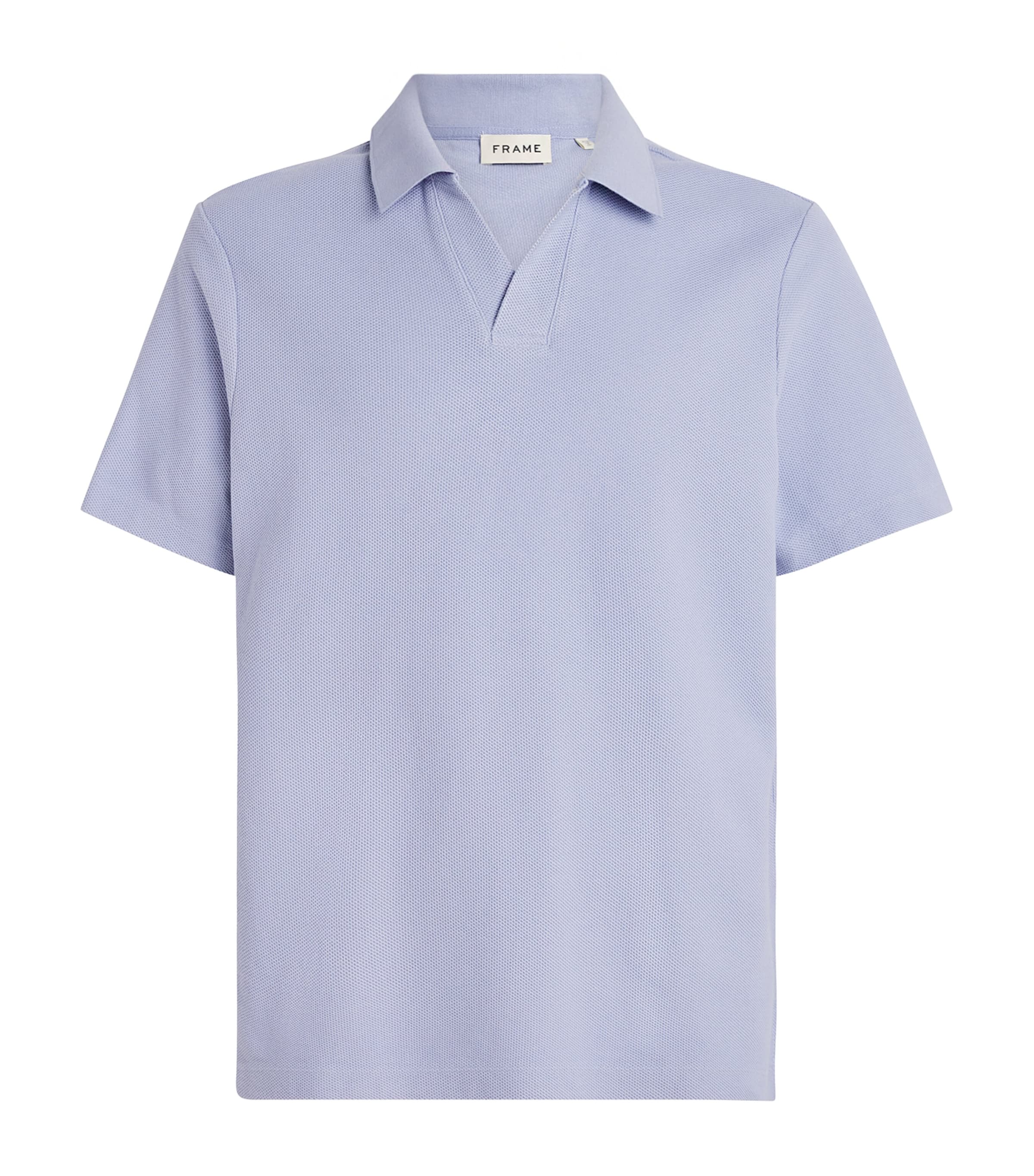 Frame Mens Jacquard Short-sleeve Cotton-jersey Polo Shirt Baby Blue Xl In Blue